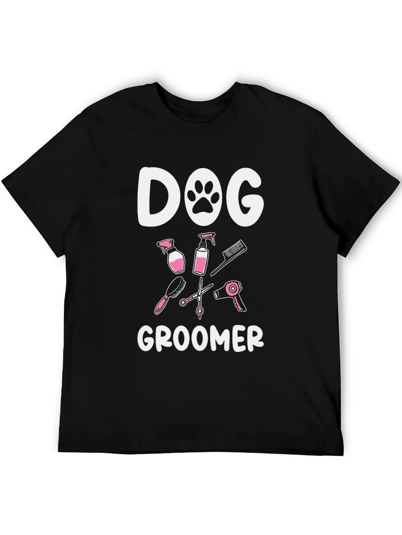 Black Dog Groomer T-Shirt - Black Cotton Tee view 5
