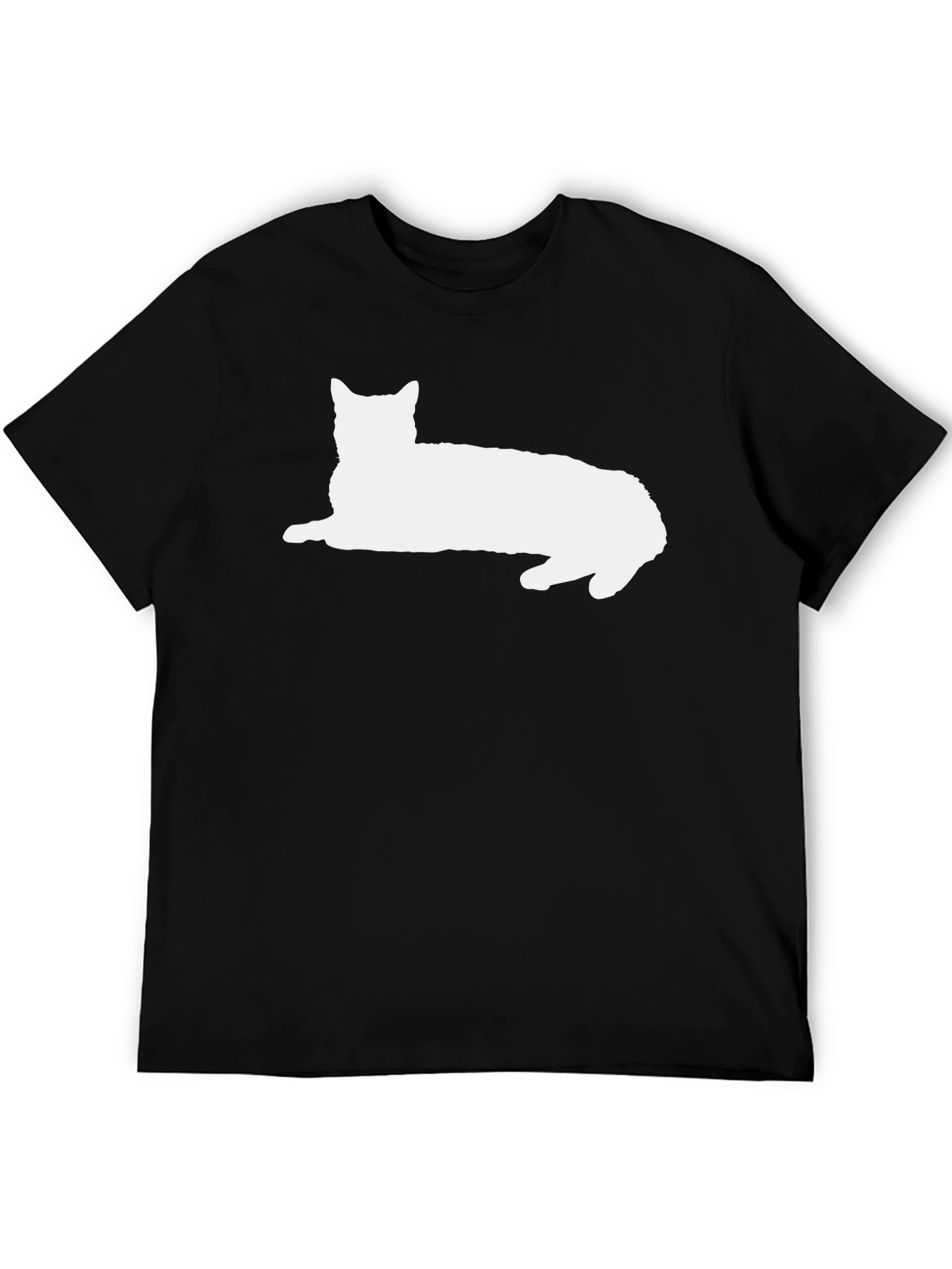 Black Cat Silhouette Black T-Shirt view 5