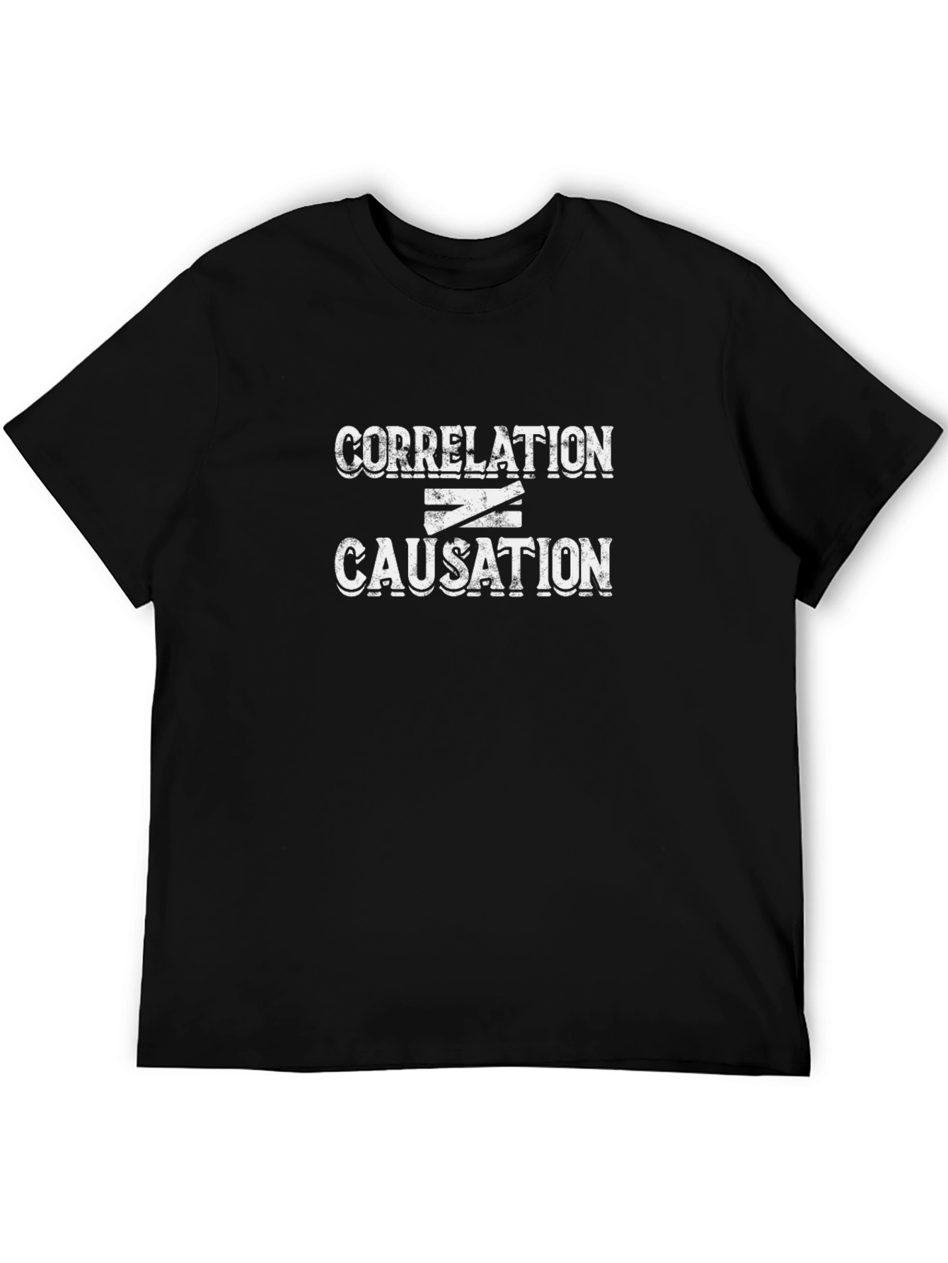 Black Correlation Causation T-Shirt - Funny Science Tee view 5