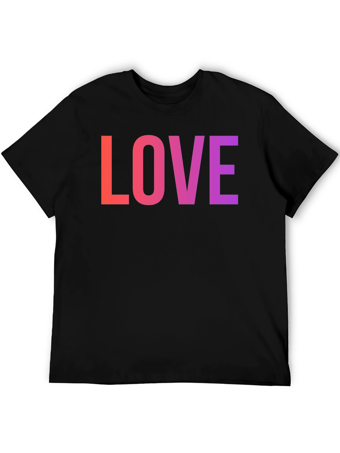 Black LOVE Graphic Tee - Gradient Word Design view 5