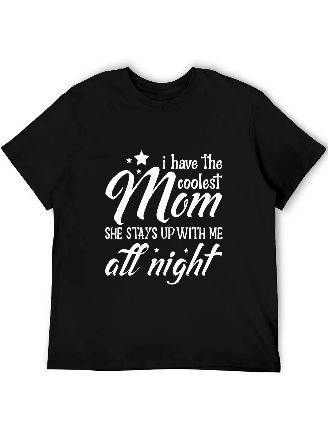 Black Coolest Mom All Night Black T-Shirt view 5