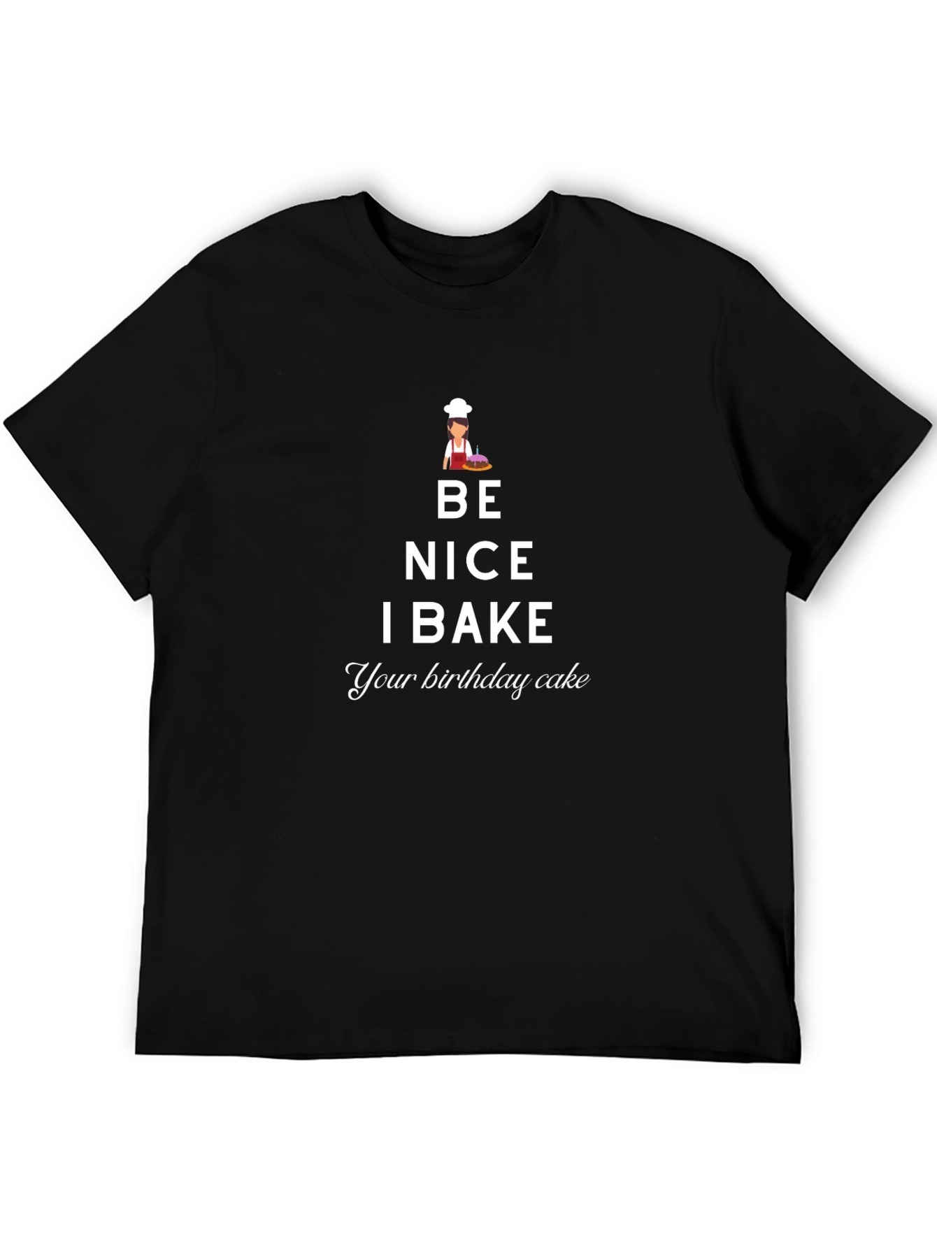 Black Be Nice I Bake T-Shirt - Funny Baker Gift view 5