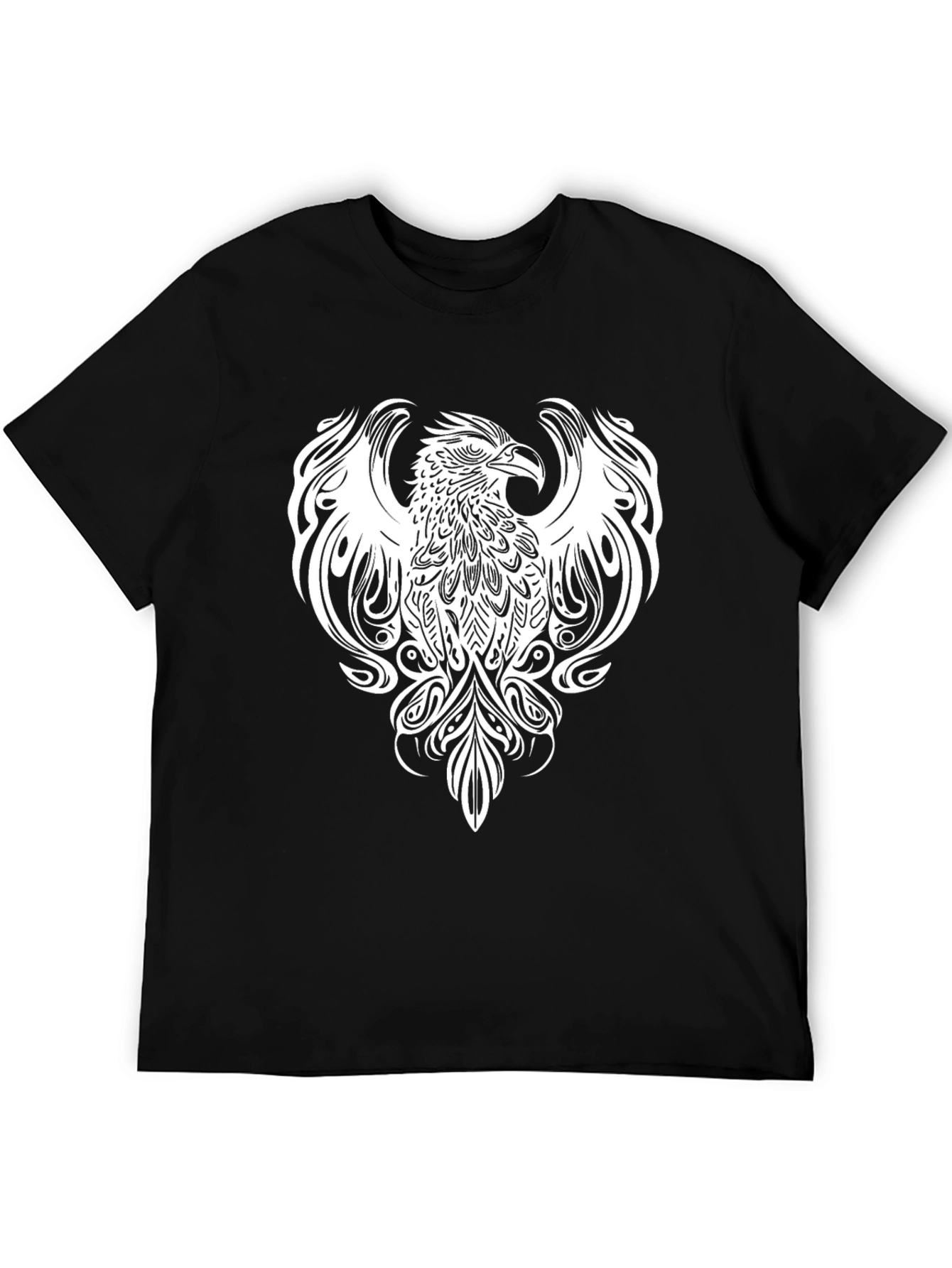 Black Phoenix Graphic Tee - Stylish Black Cotton Blend Shirt view 5