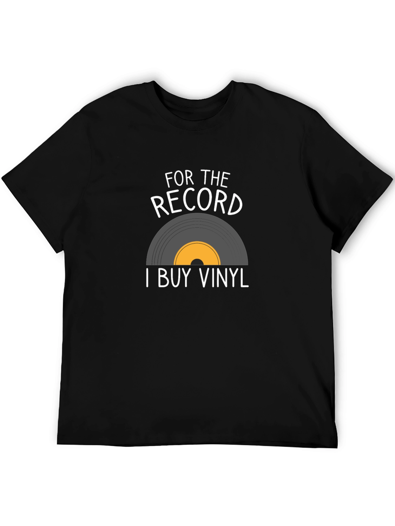 Black Vinyl Record T-Shirt - For The Record I Buy Vinyl view 5