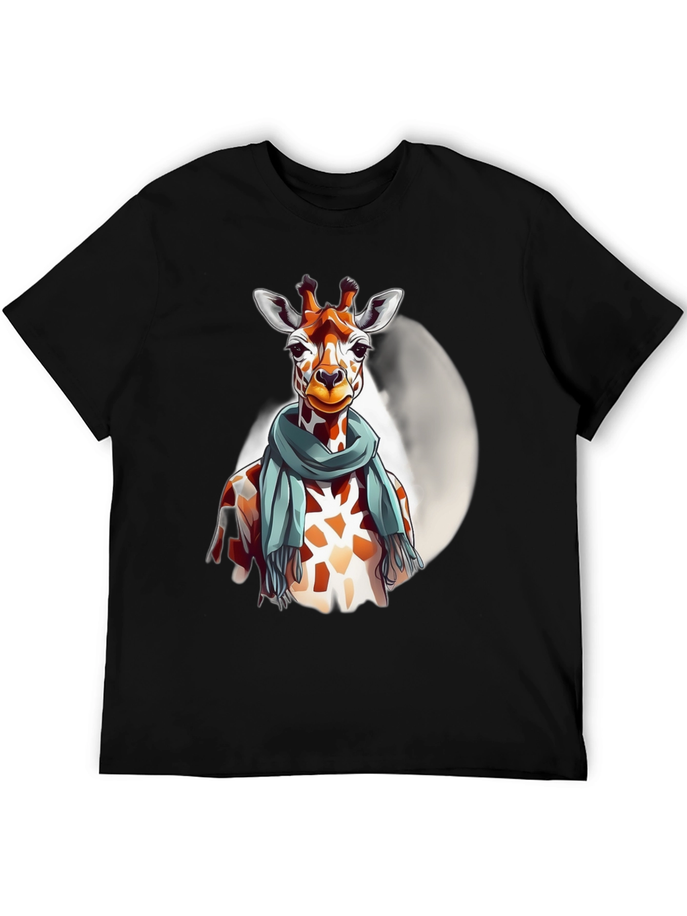 Black Giraffe Scarf Graphic Tee - Unique Design view 5