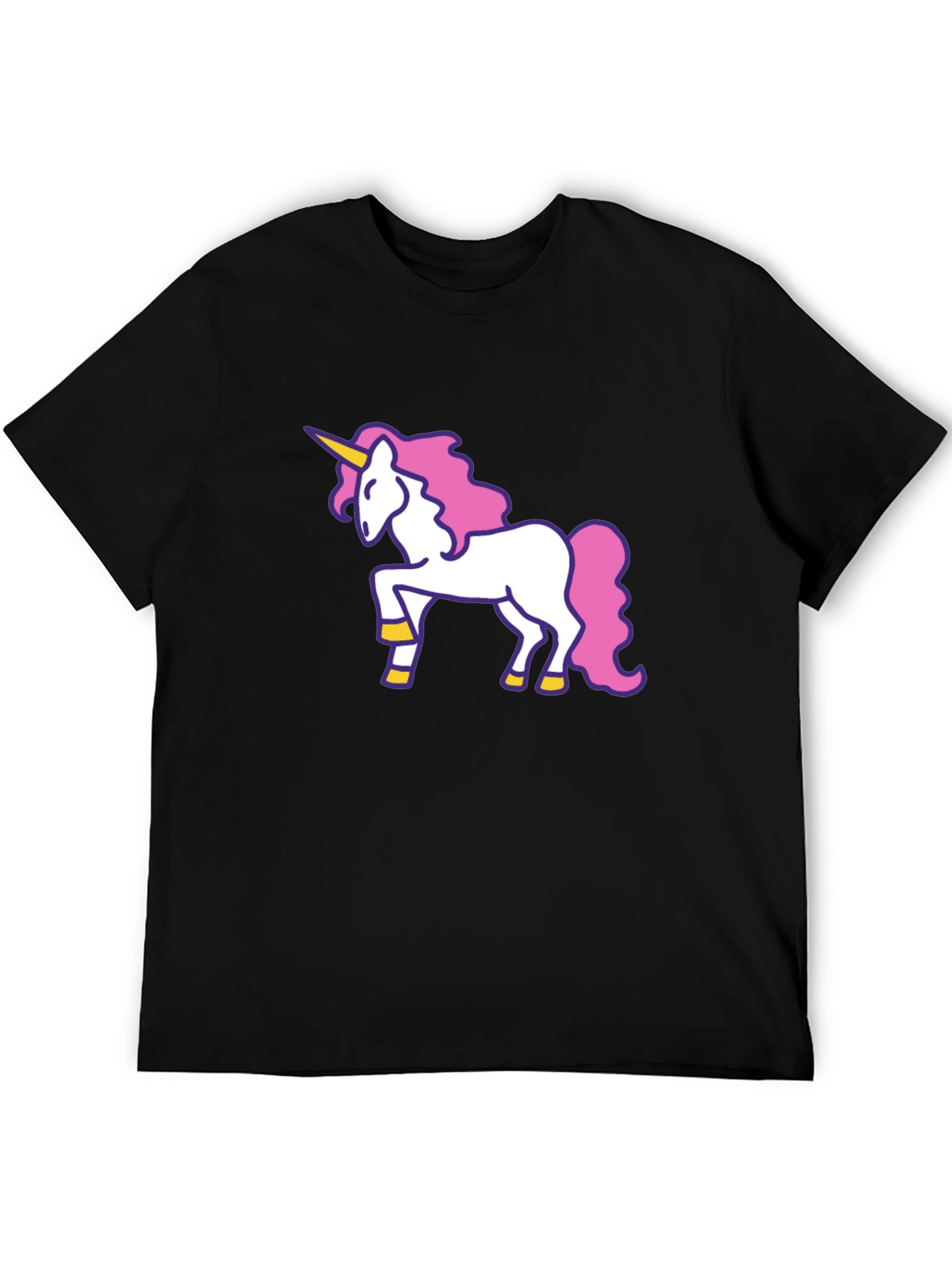 Black Unicorn Graphic Tee - Black Cotton T-Shirt view 5