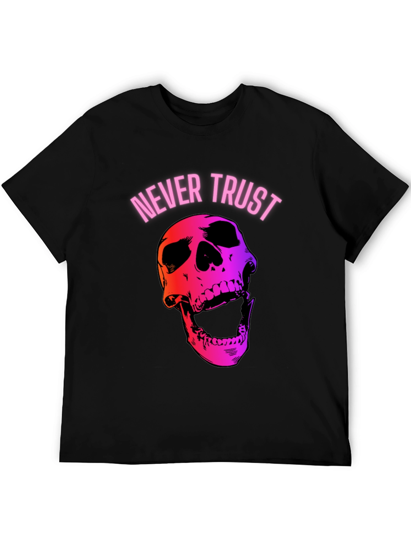Black Never Trust Skull Graphic Tee view 5