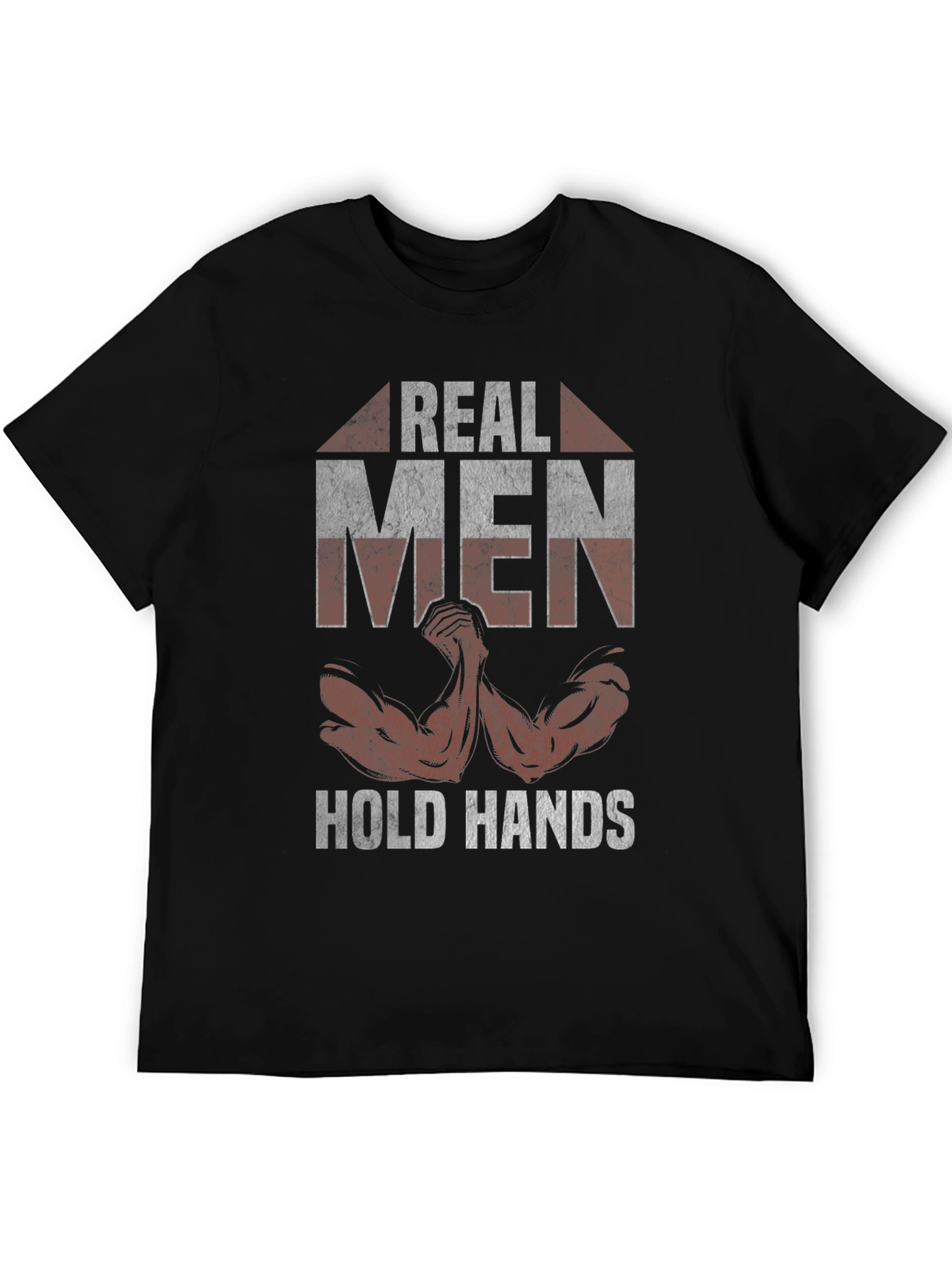 Black Real Men Hold Hands Graphic T-Shirt view 5