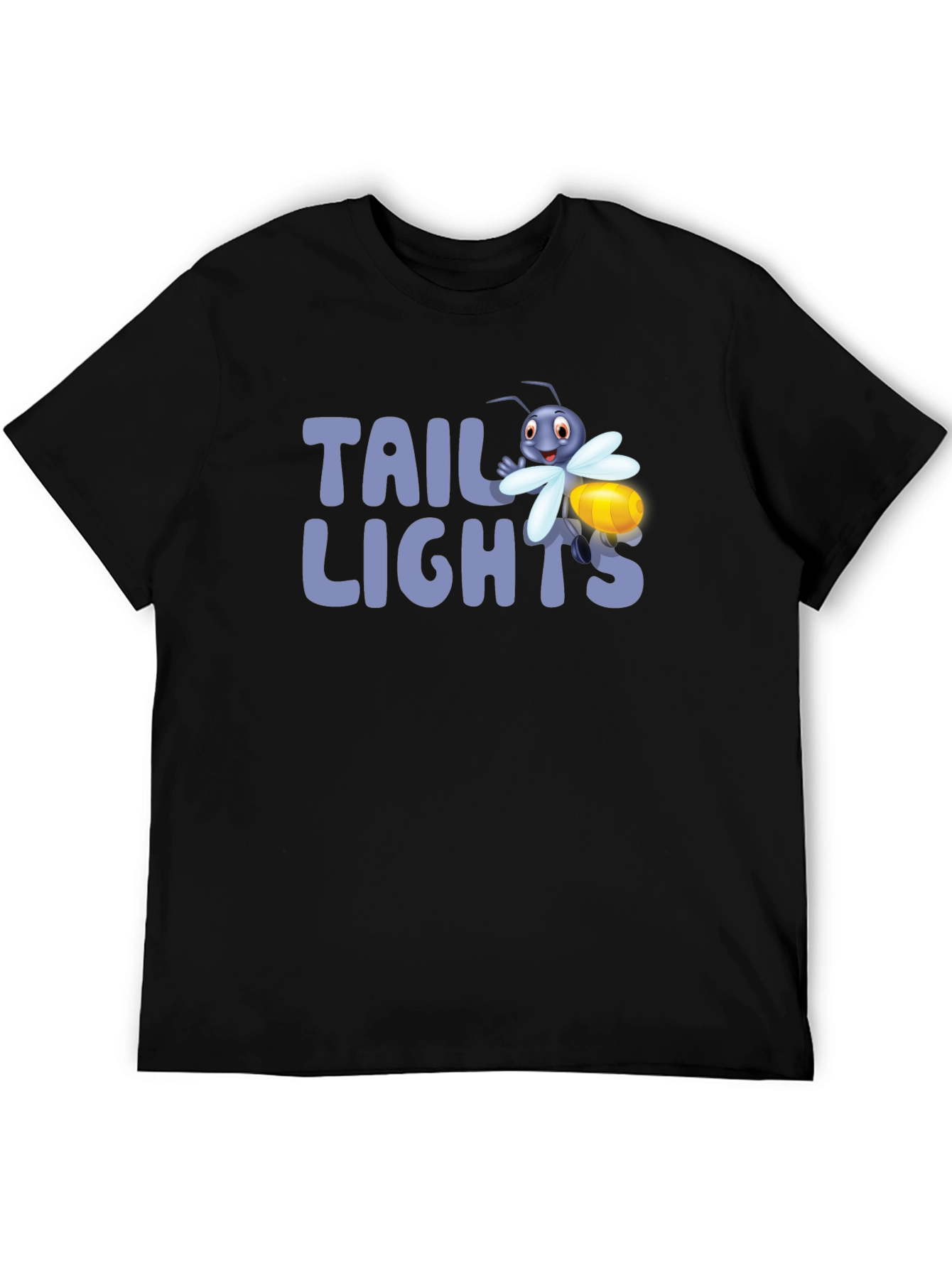 Black Tail Lights Firefly Graphic Tee - Black Cotton T-Shirt view 5