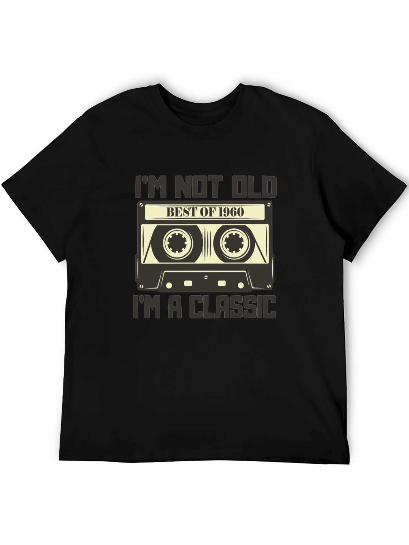 Black Vintage 1960 Cassette Tape Graphic T-Shirt view 5