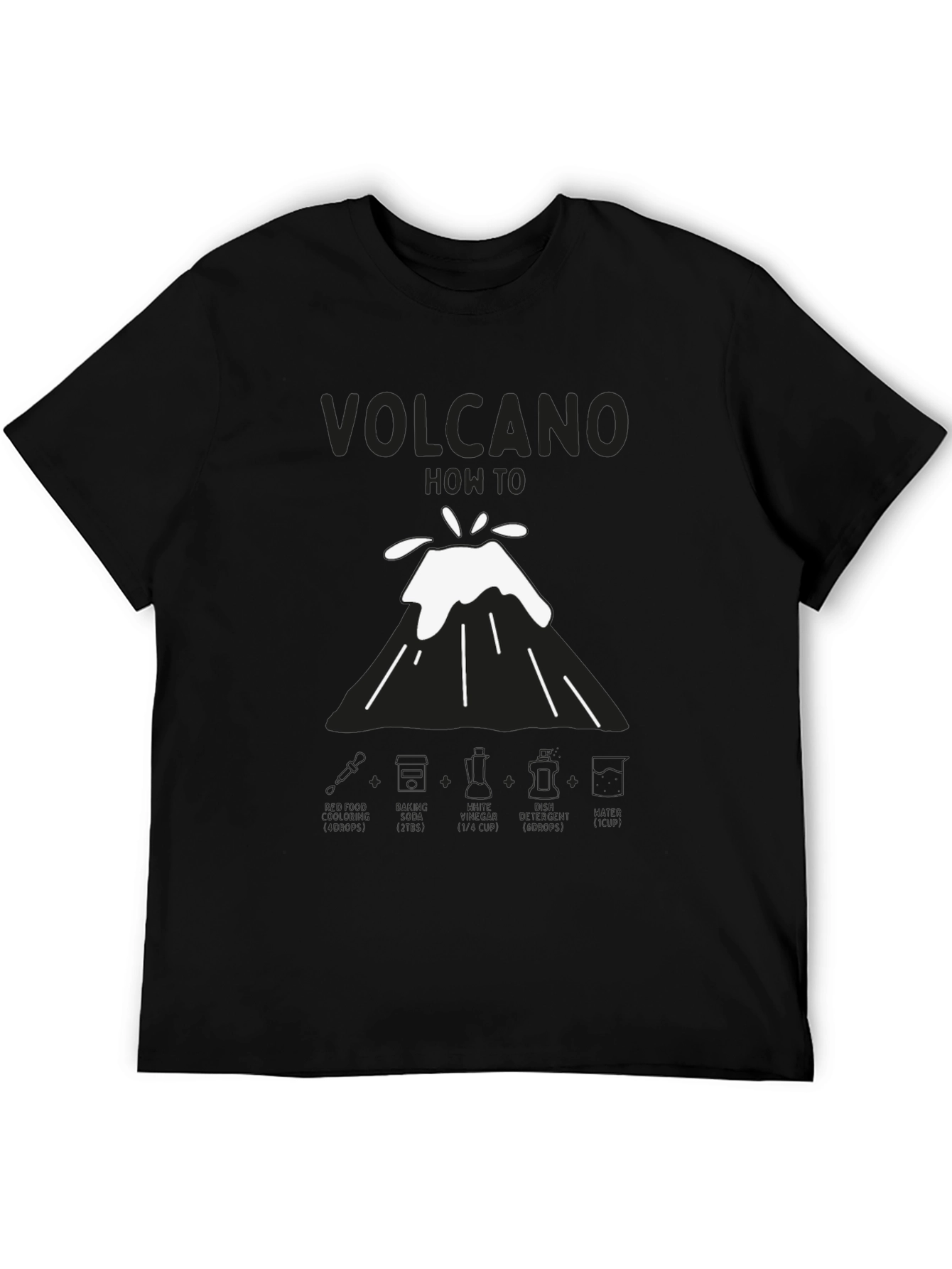 Black Volcano How-To Men's Black T-Shirt view 5