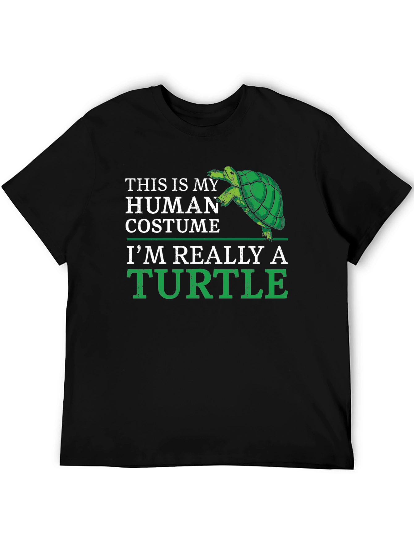 Black Human Costume Turtle T-Shirt - Funny Animal Lover Tee view 5