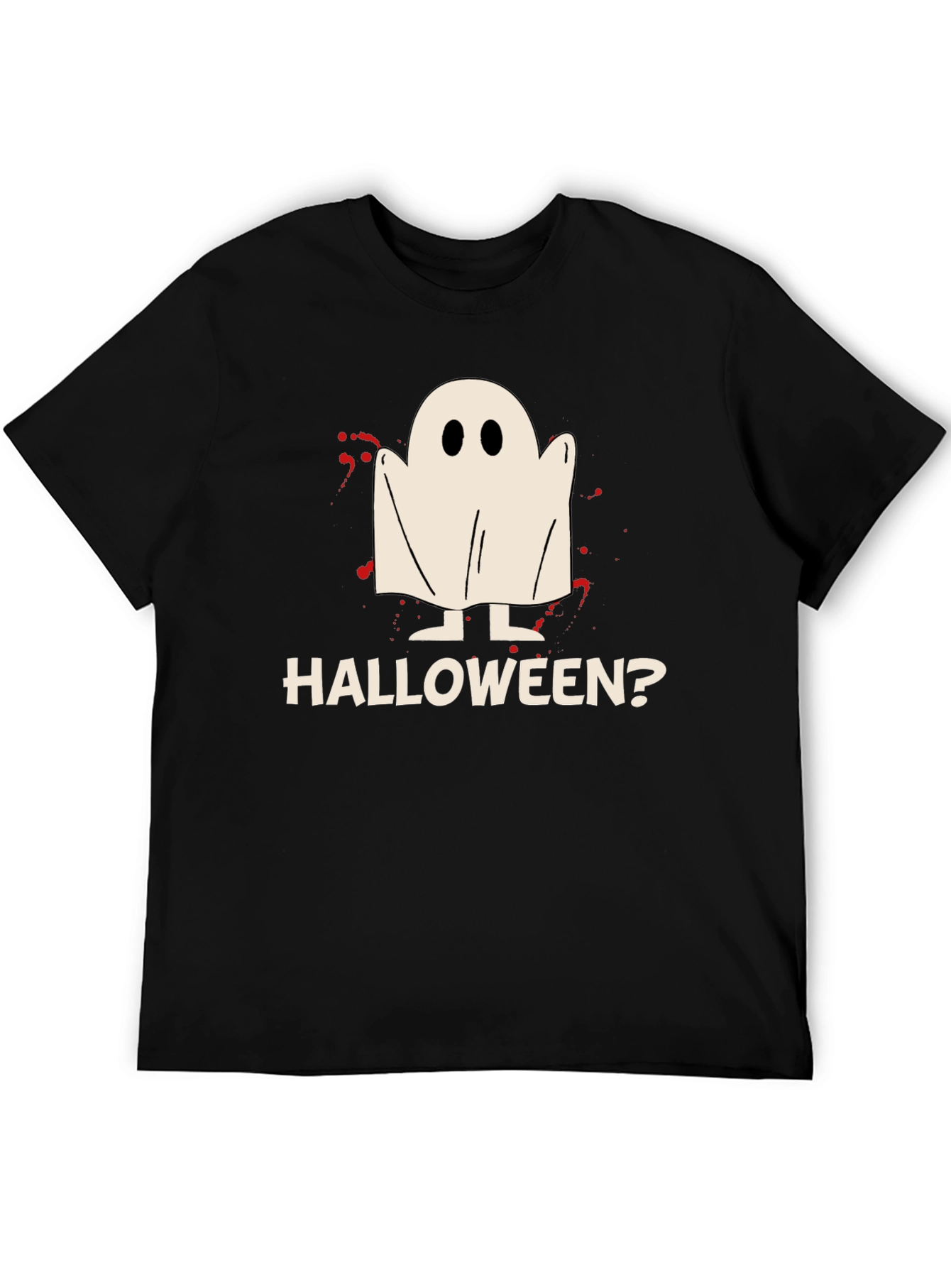 Black Halloween Ghost Graphic T-Shirt view 5