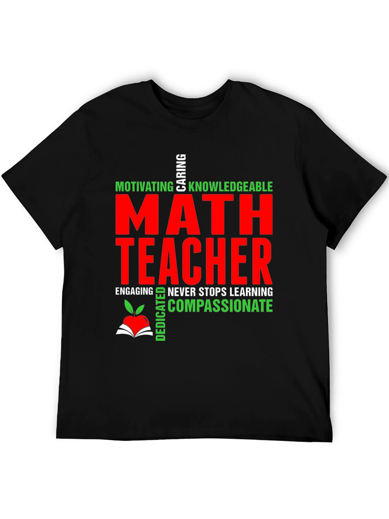 Black Math Teacher Graphic T-Shirt view 5