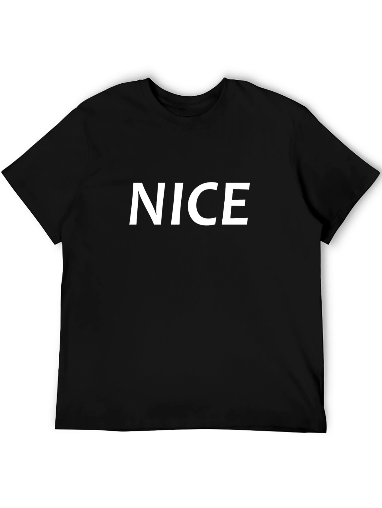 Black NICE Text Black T-Shirt - Unisex view 5