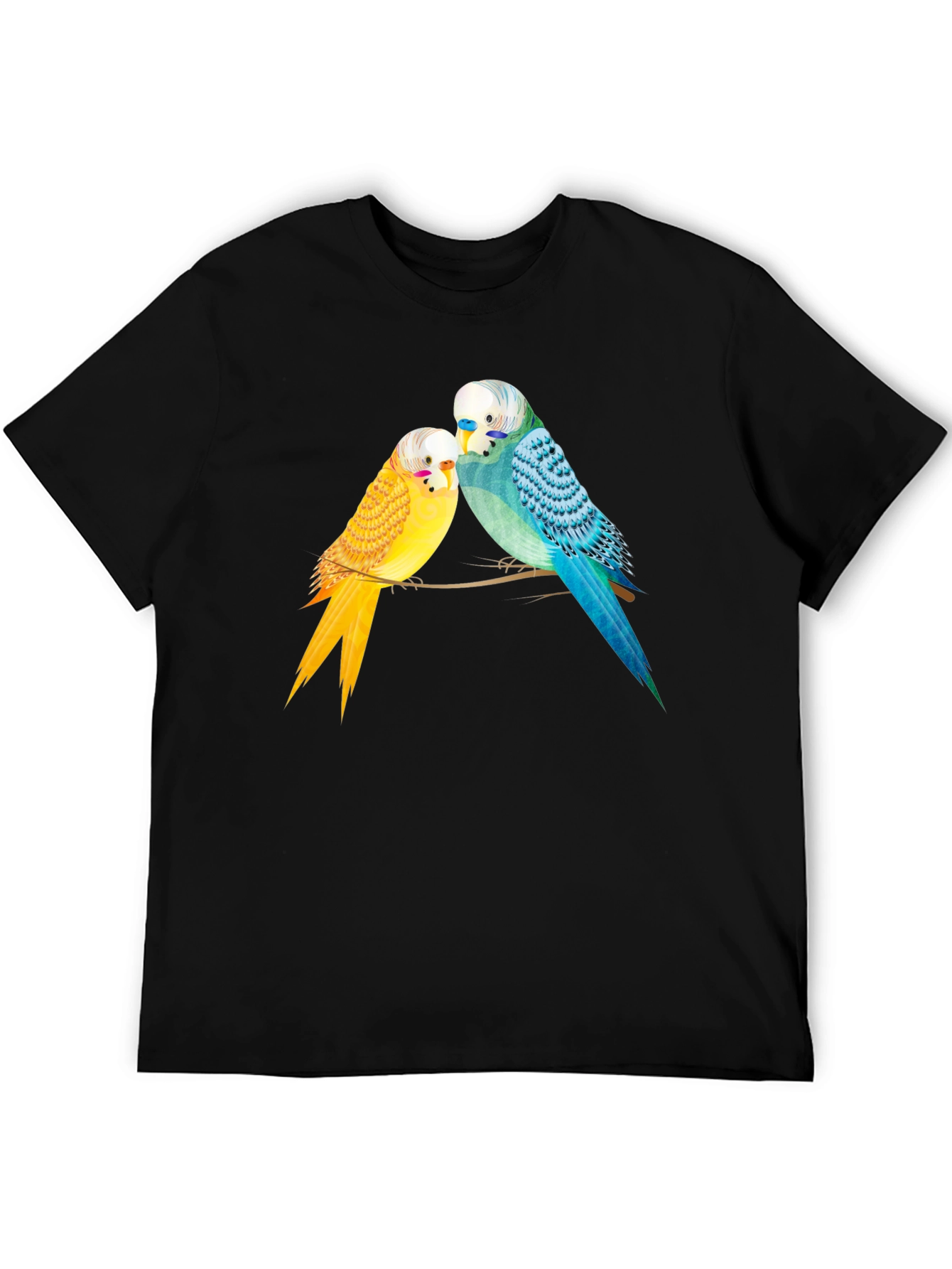 Black Budgie Bird Graphic Tee -  Cute Parakeet Lovers T-Shirt view 5