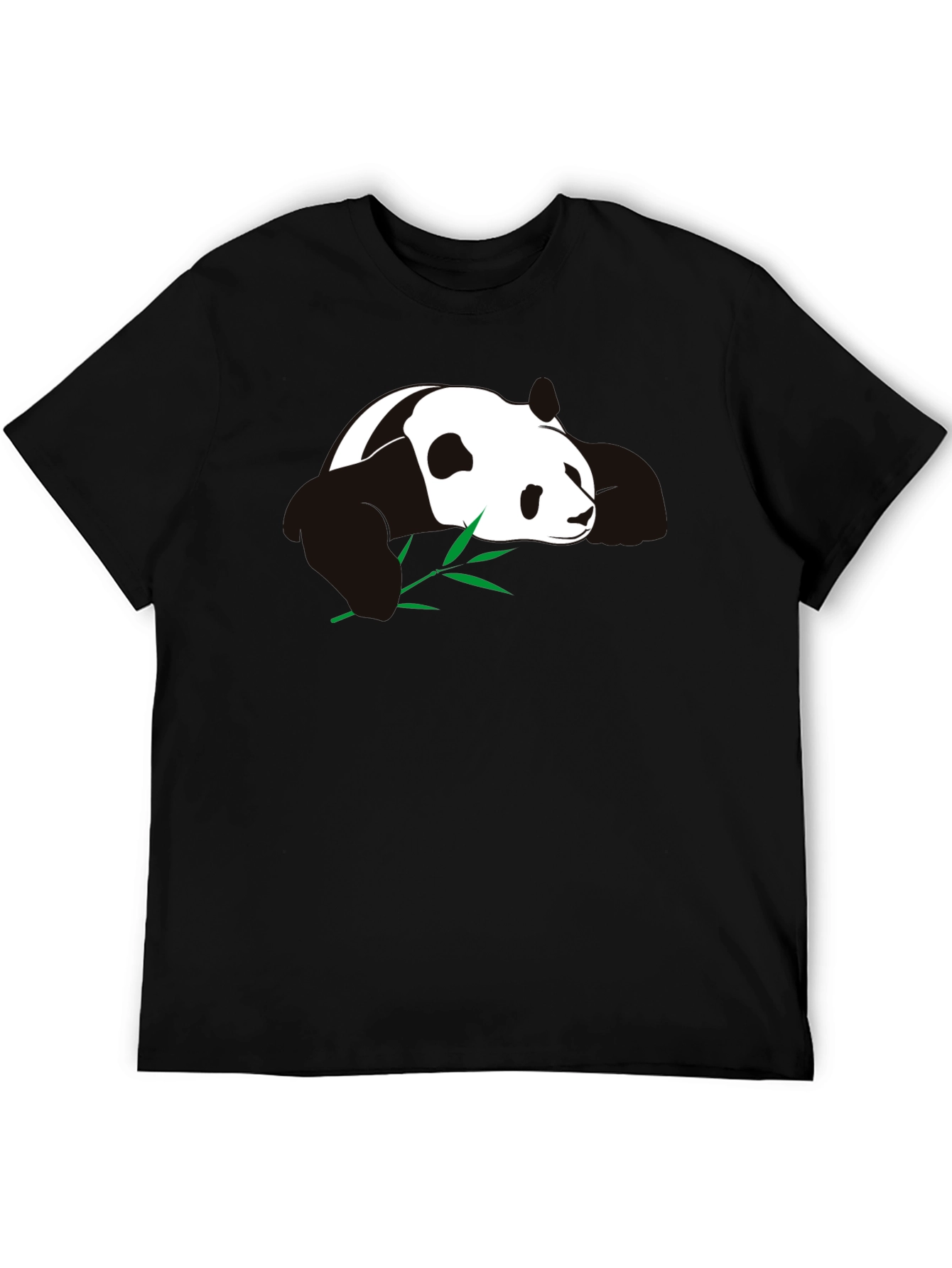 Black Panda T-Shirt - Black Cotton Blend Tee view 5