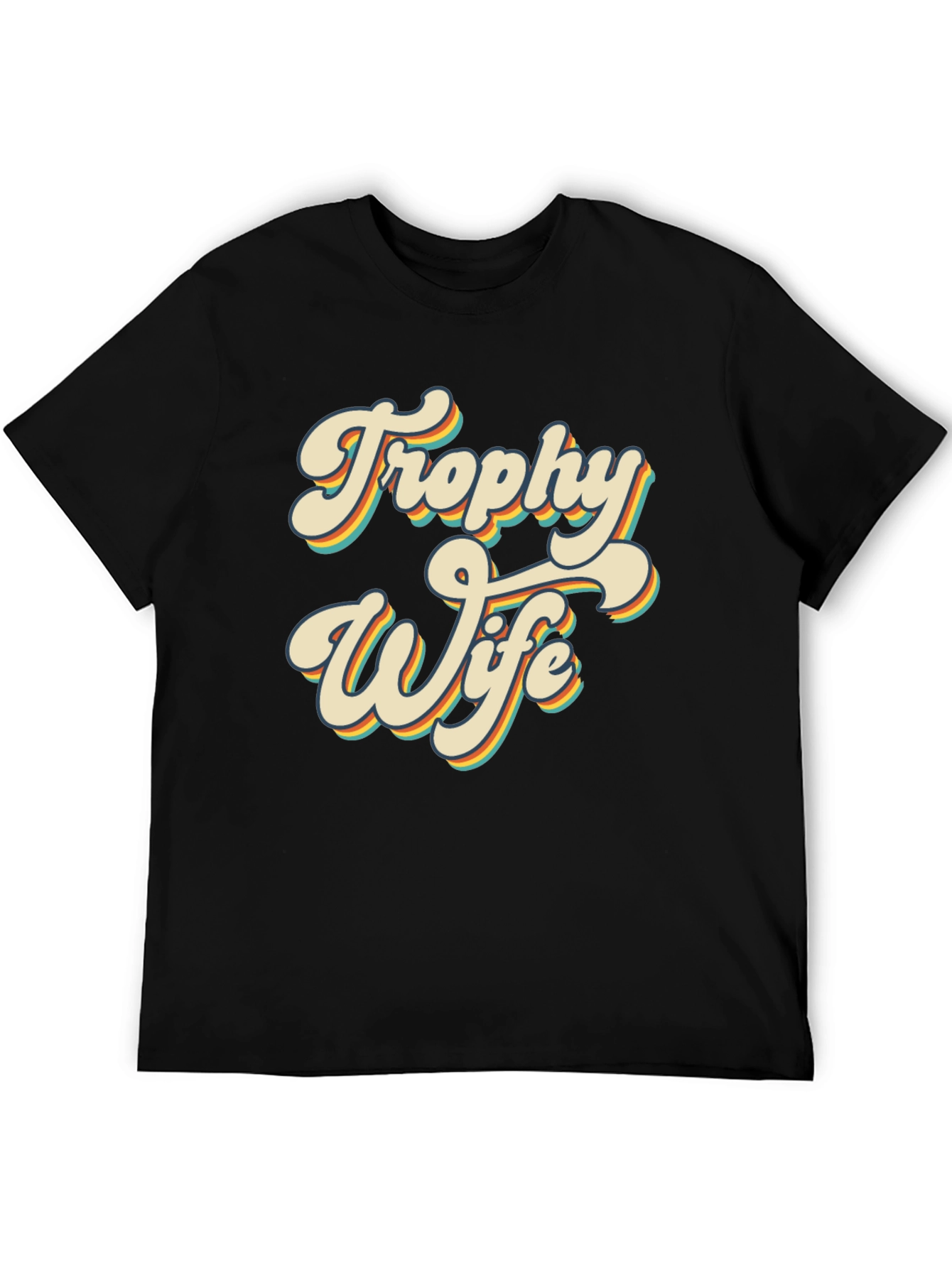 Black Retro Trophy Wife Graphic T-Shirt - Black view 5