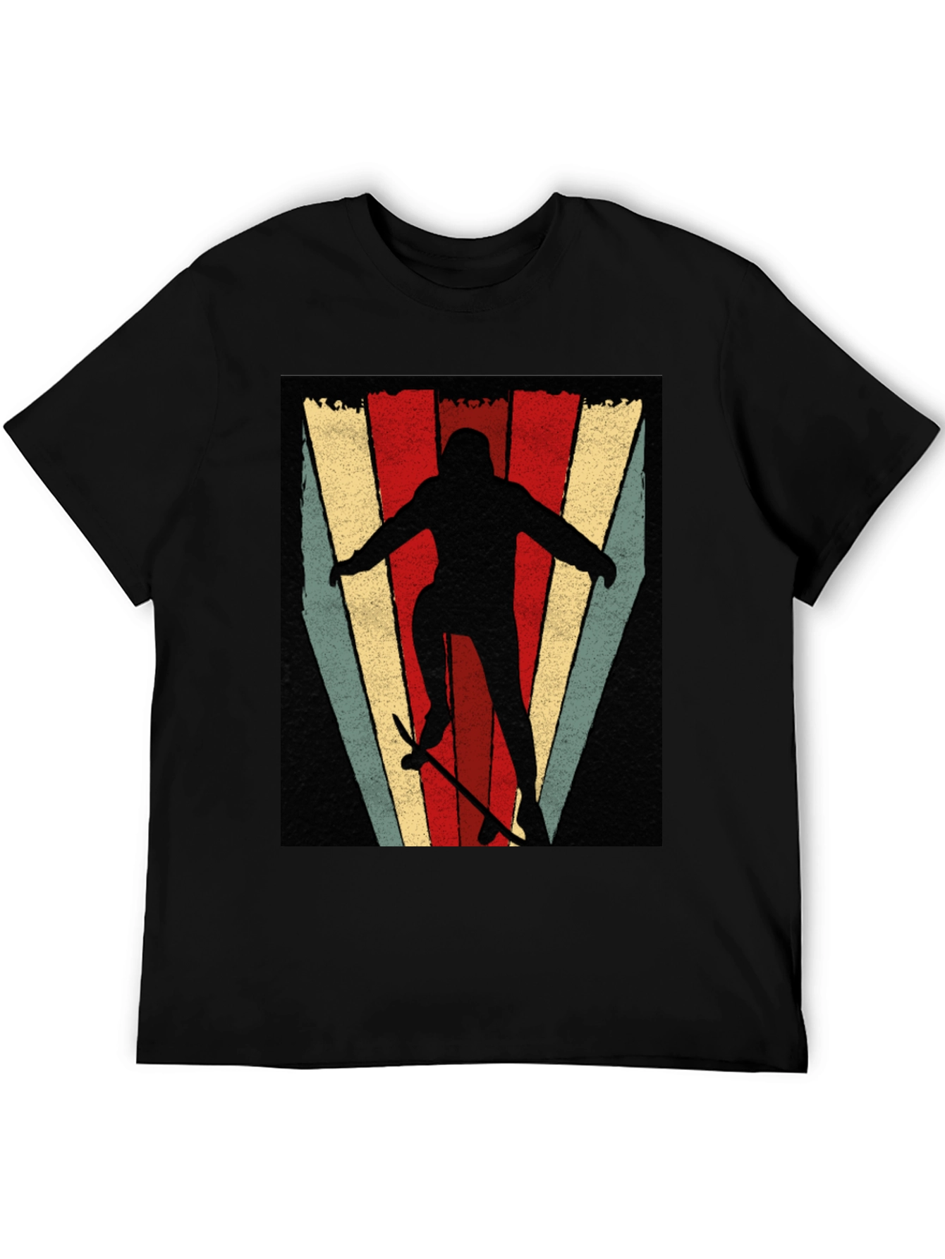 Black Retro Skateboarder Graphic T-Shirt view 5