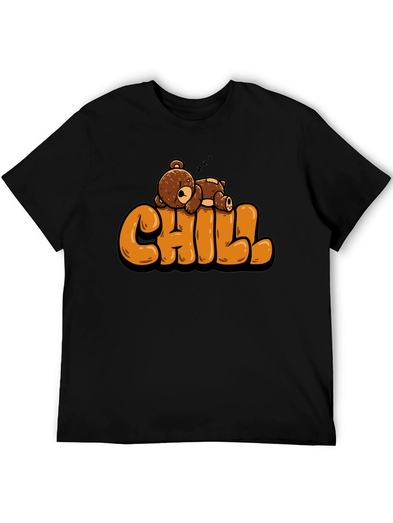 Black Chill Bear T-Shirt - Relaxed Style view 5