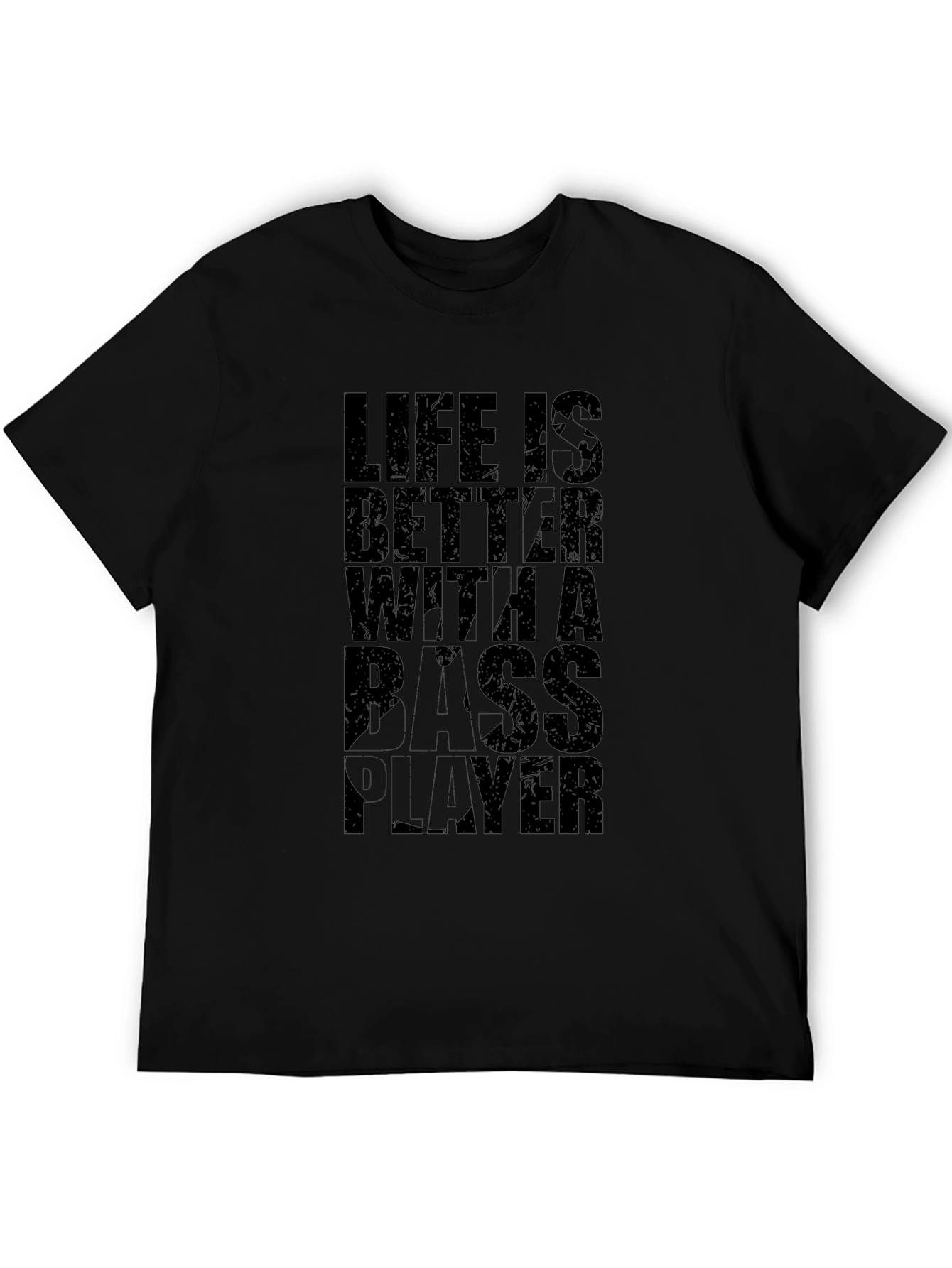Black Life Is Better With A Bass Player Graphic T-Shirt view 5