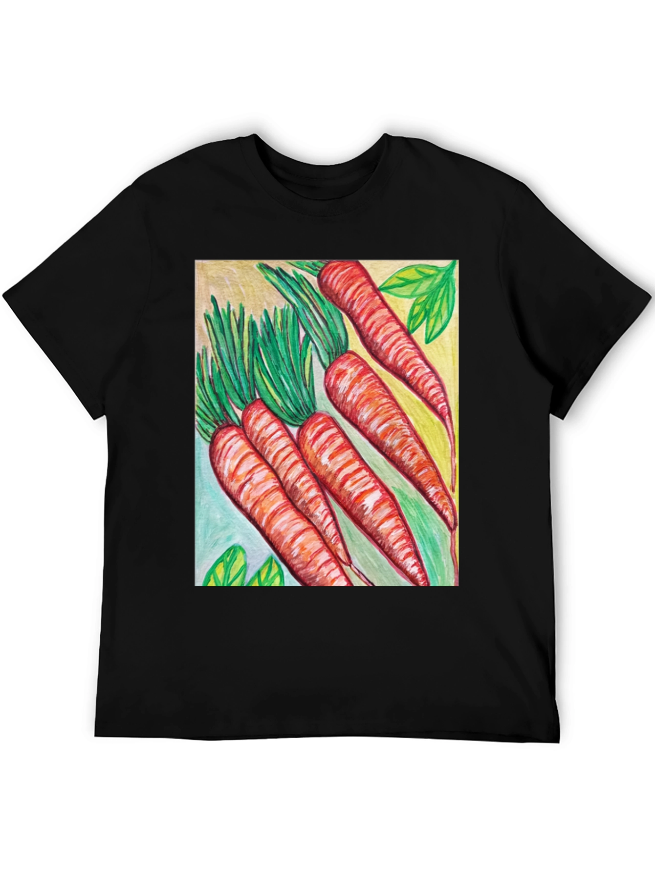 Black Carrot Art Graphic Tee - Quirky Unisex T-Shirt view 5
