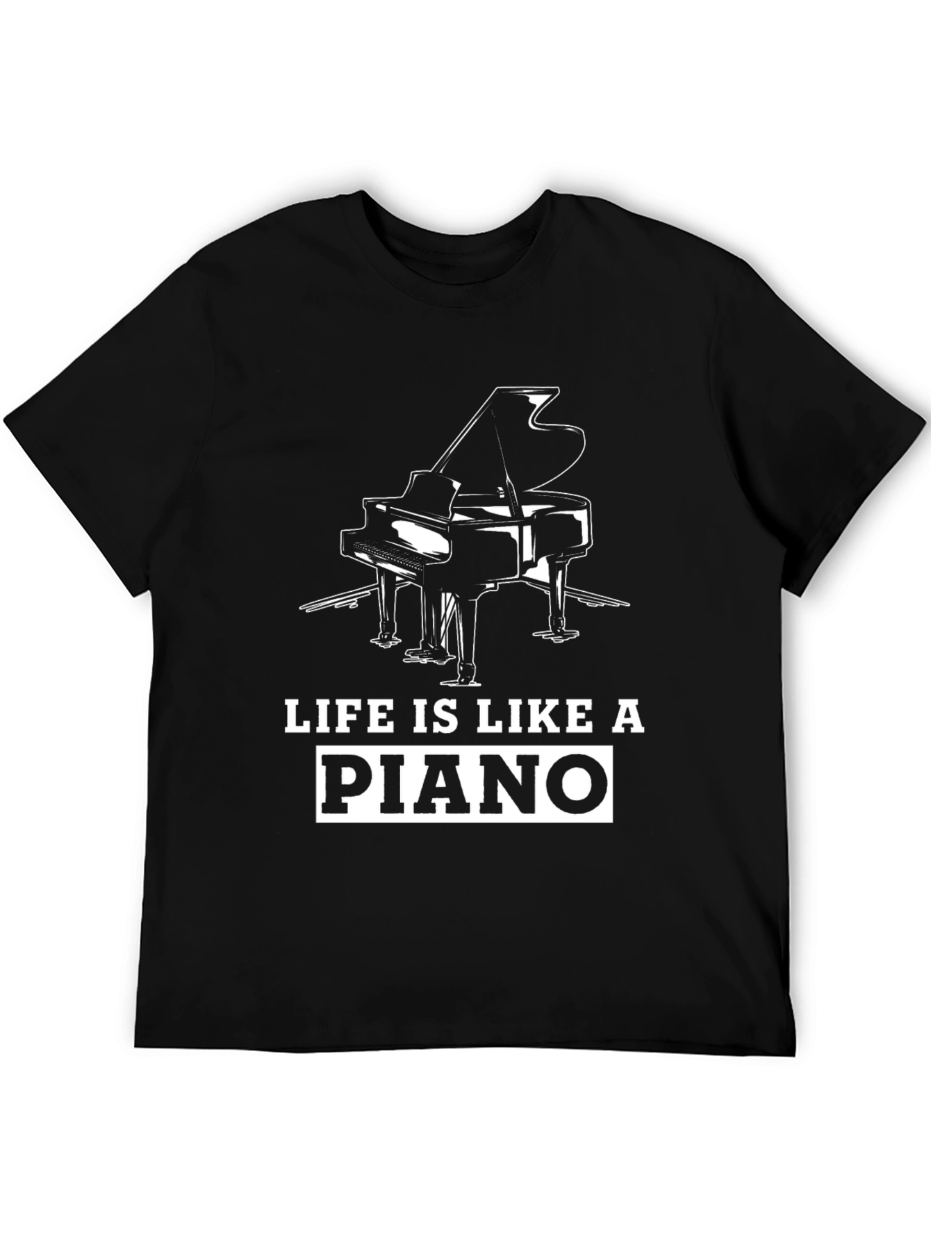 Black Life is Like a Piano Graphic Tee view 5