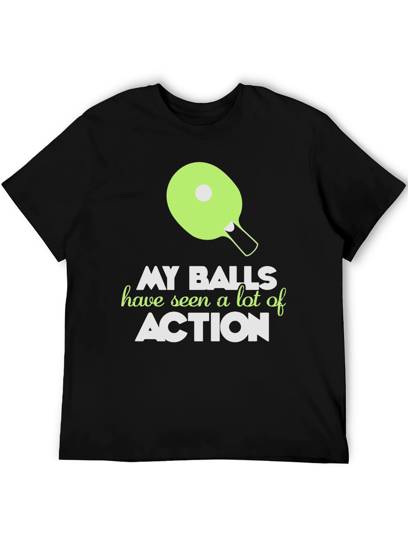 Black My Balls Have Seen Action Funny T-Shirt view 5