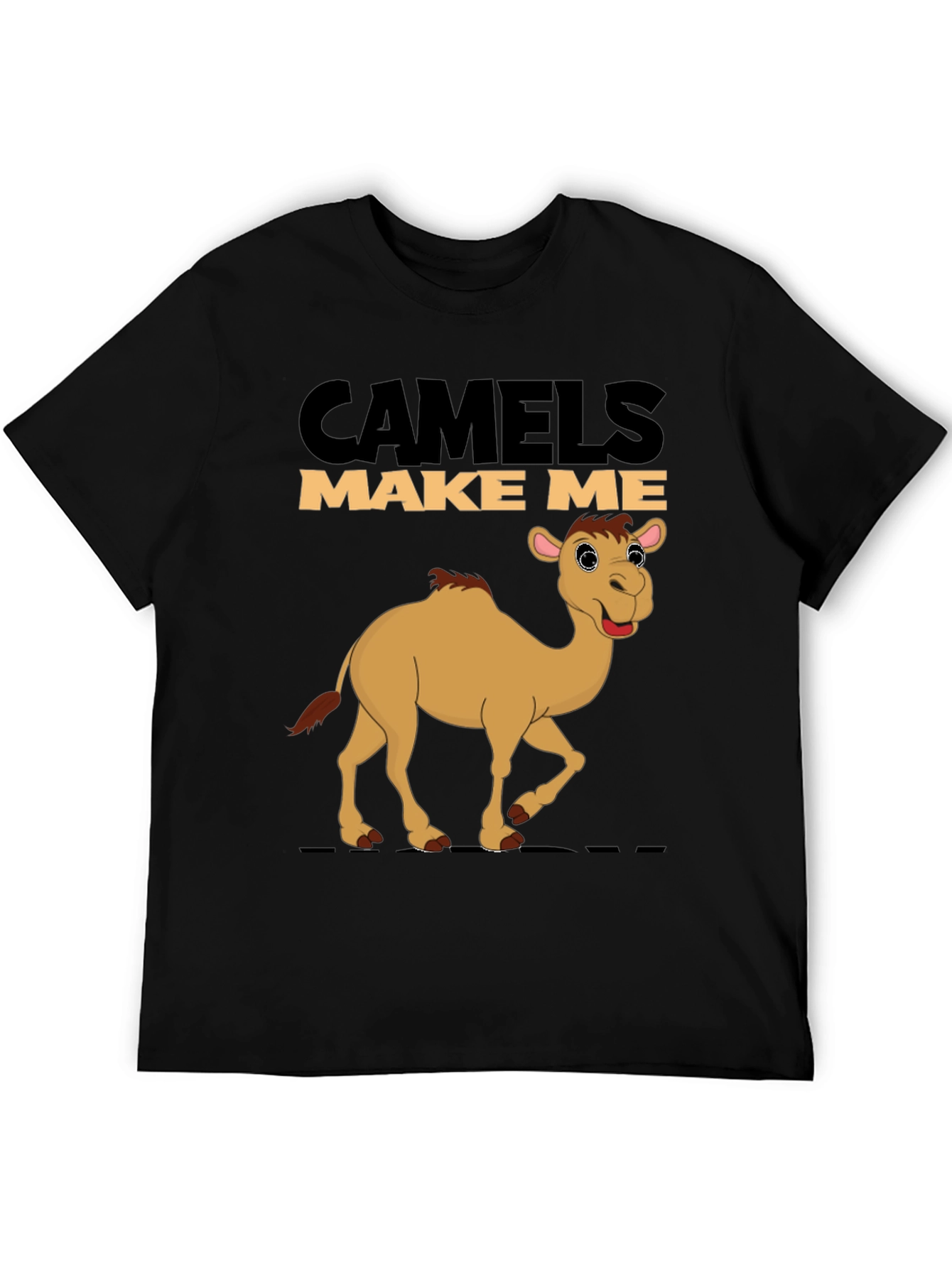 Black Camels Make Me Smile Black T-Shirt view 5