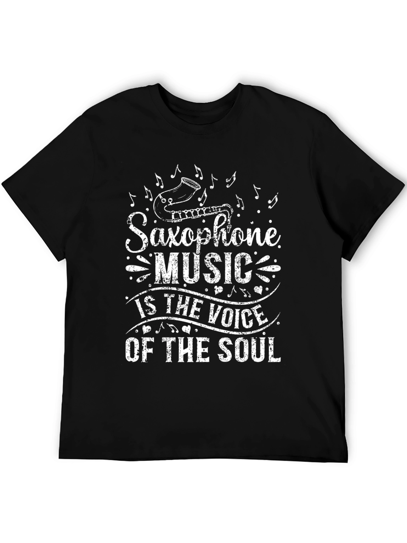 Black Saxophone Music Soul T-Shirt view 5