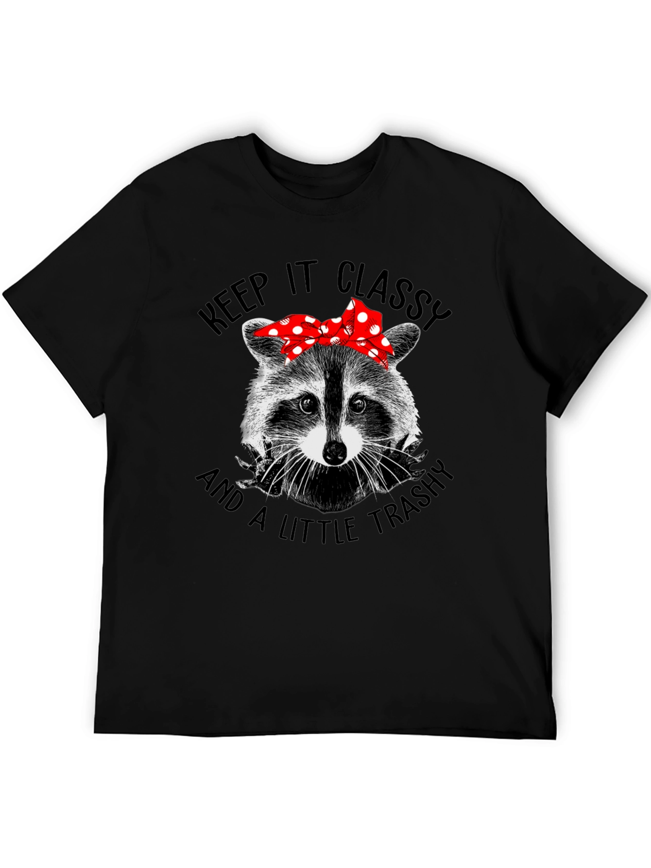 Black Classy Trashy Raccoon Graphic Tee view 5