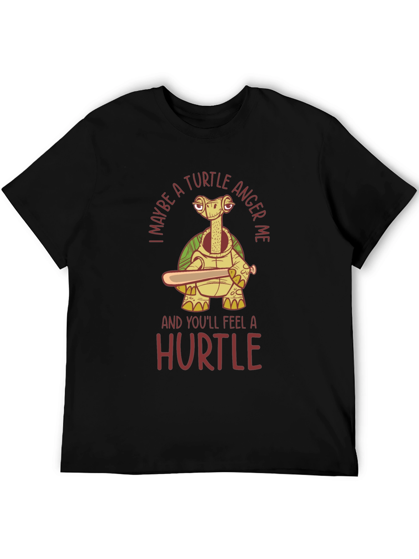 Black Turtle Anger Funny Graphic T-Shirt view 5