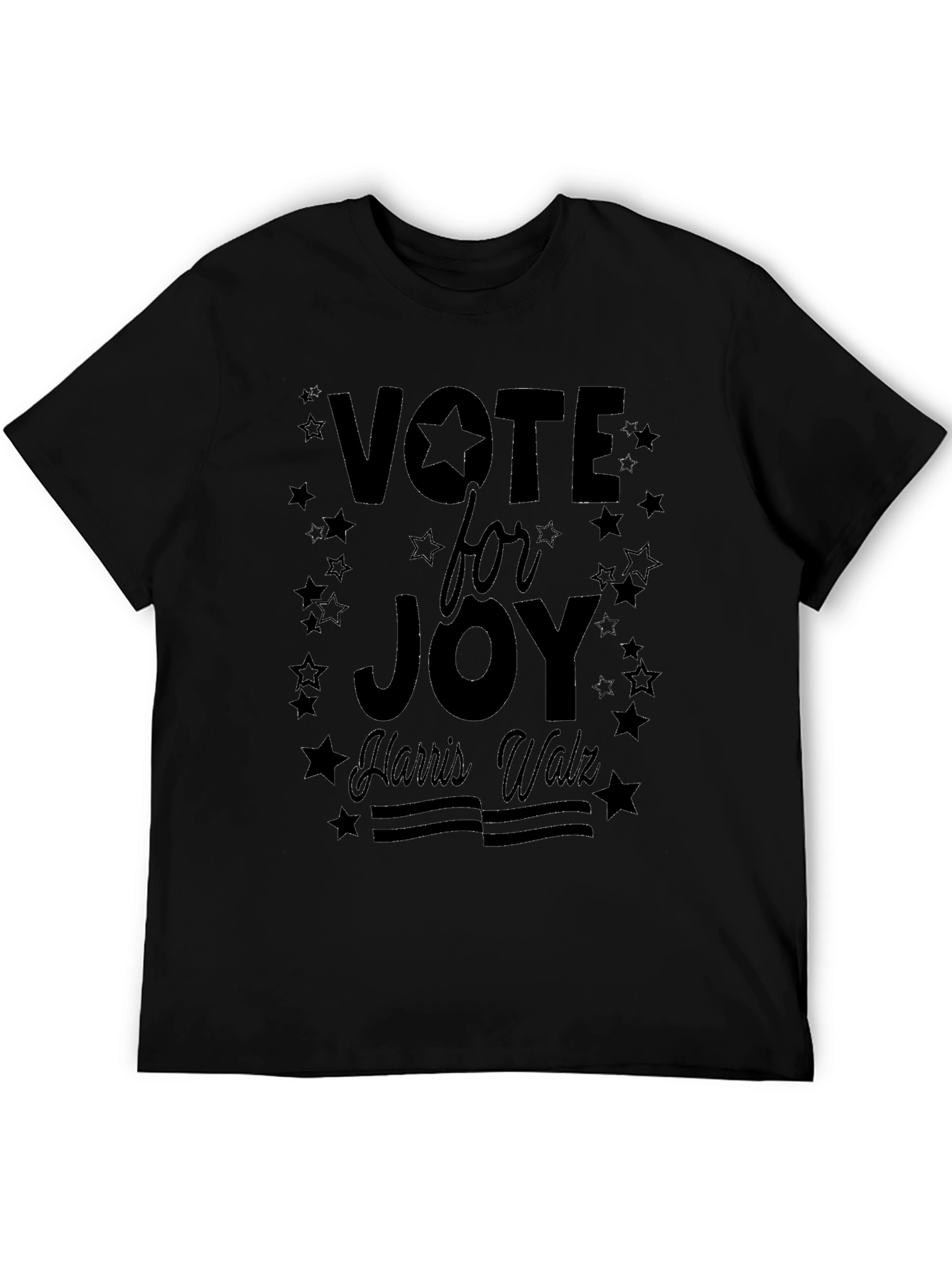 Black Vote for Joy Harris Walz Black T-Shirt view 5