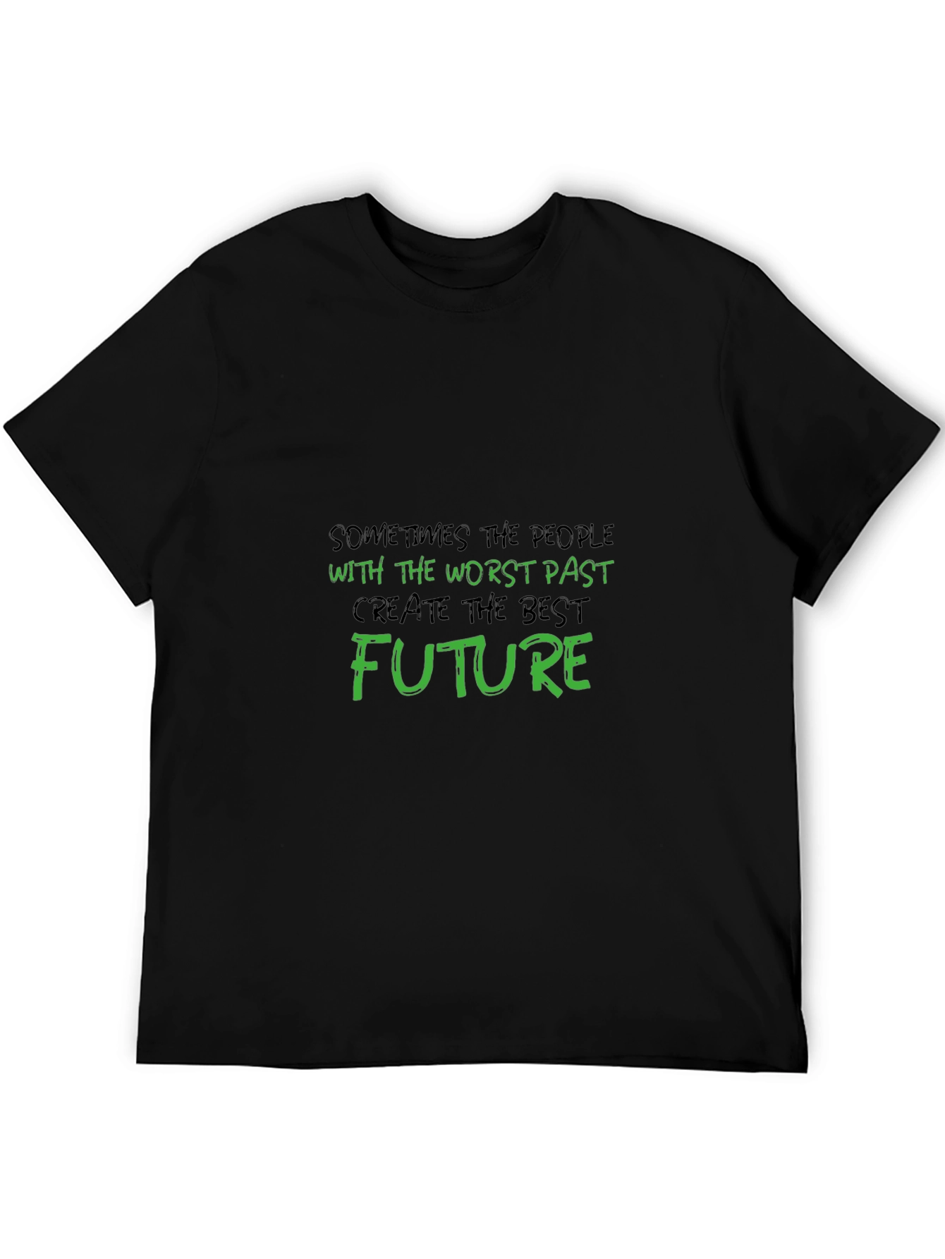 Black Motivational Graphic T-Shirt - Worst Past, Best Future view 5