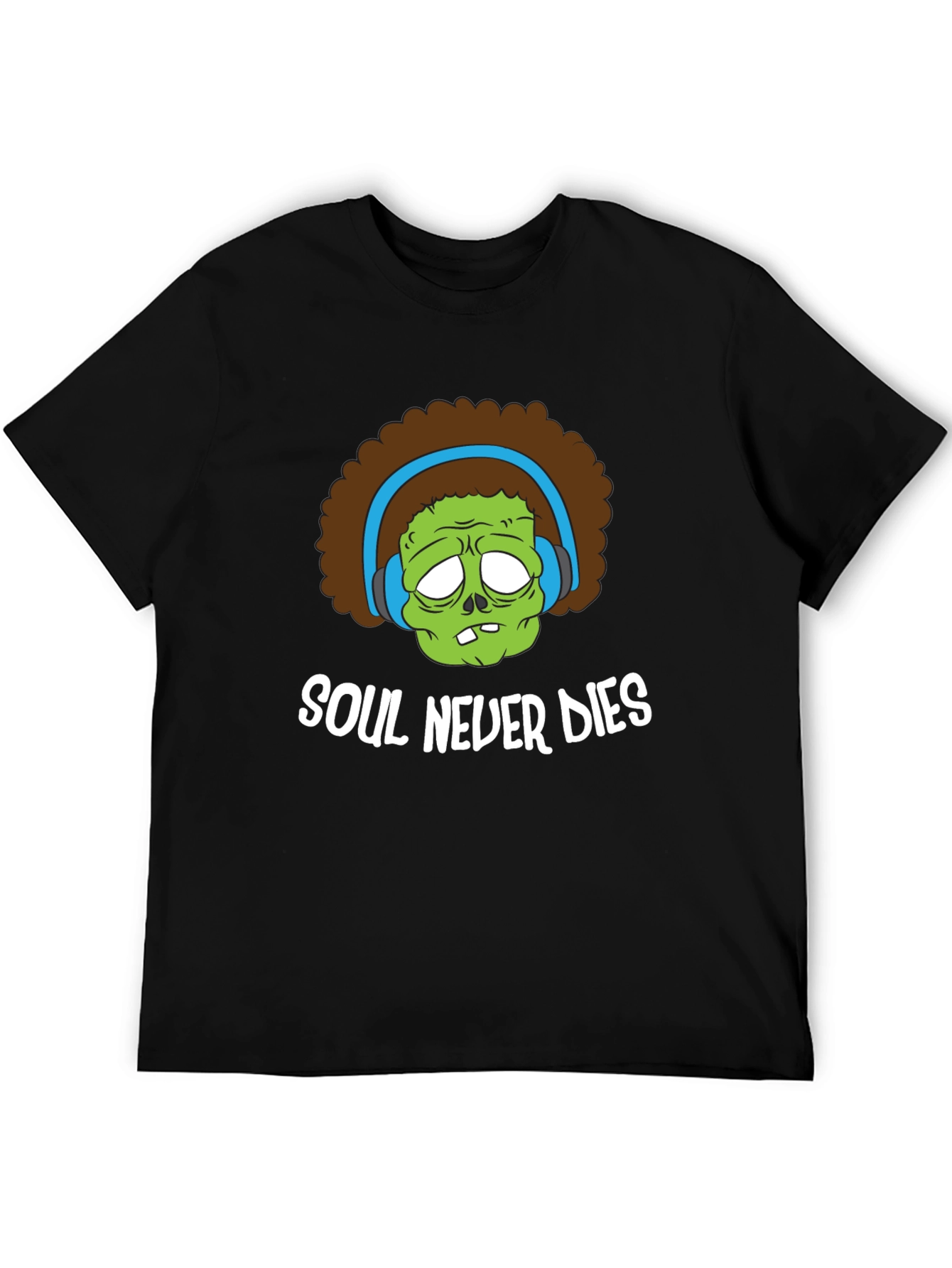 Black Soul Never Dies Black Graphic T-Shirt view 5