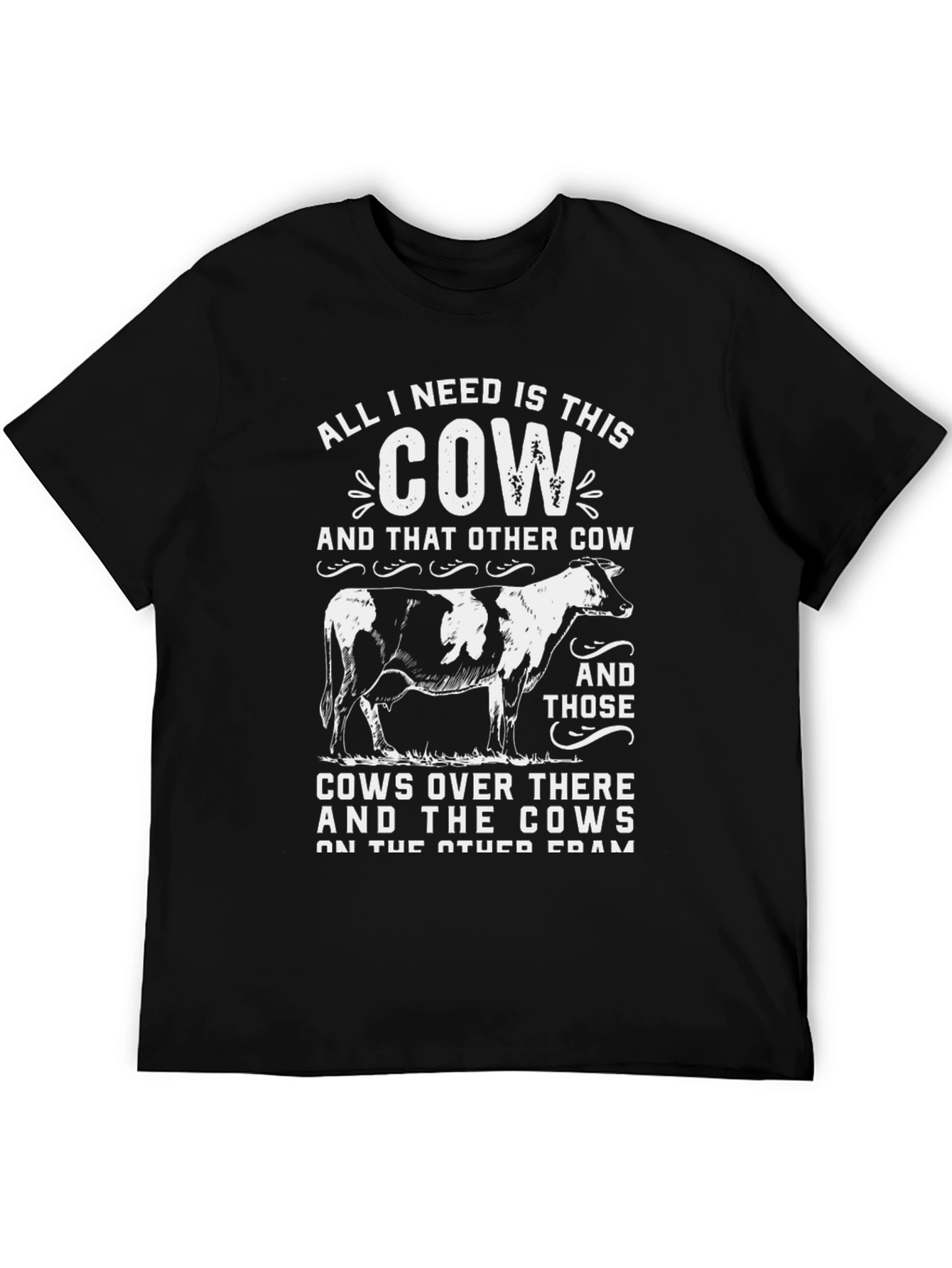 Black Funny Cow Lover Black T-Shirt view 5