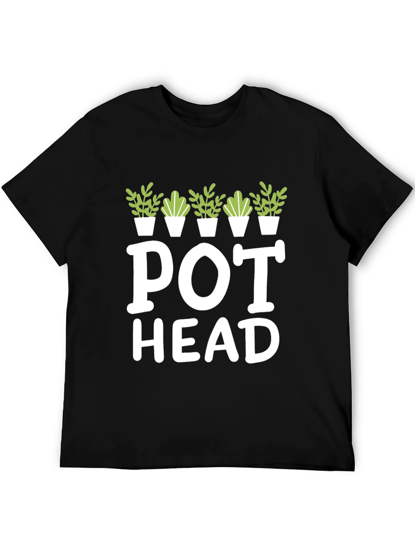 Black Pot Head Graphic Tee - Gardening Lover T-Shirt view 5