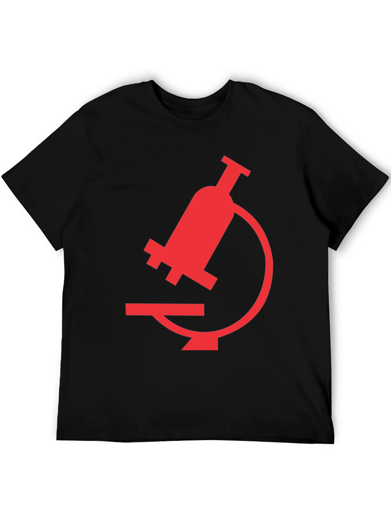 Black Black T-Shirt with Red Microscope Graphic view 5