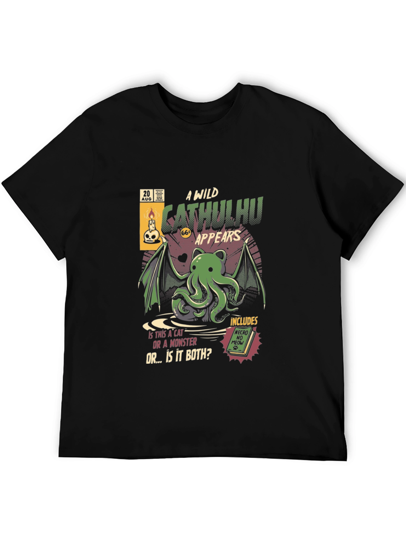 Black Wild Cathulhu T-Shirt - Cat or Monster? view 5
