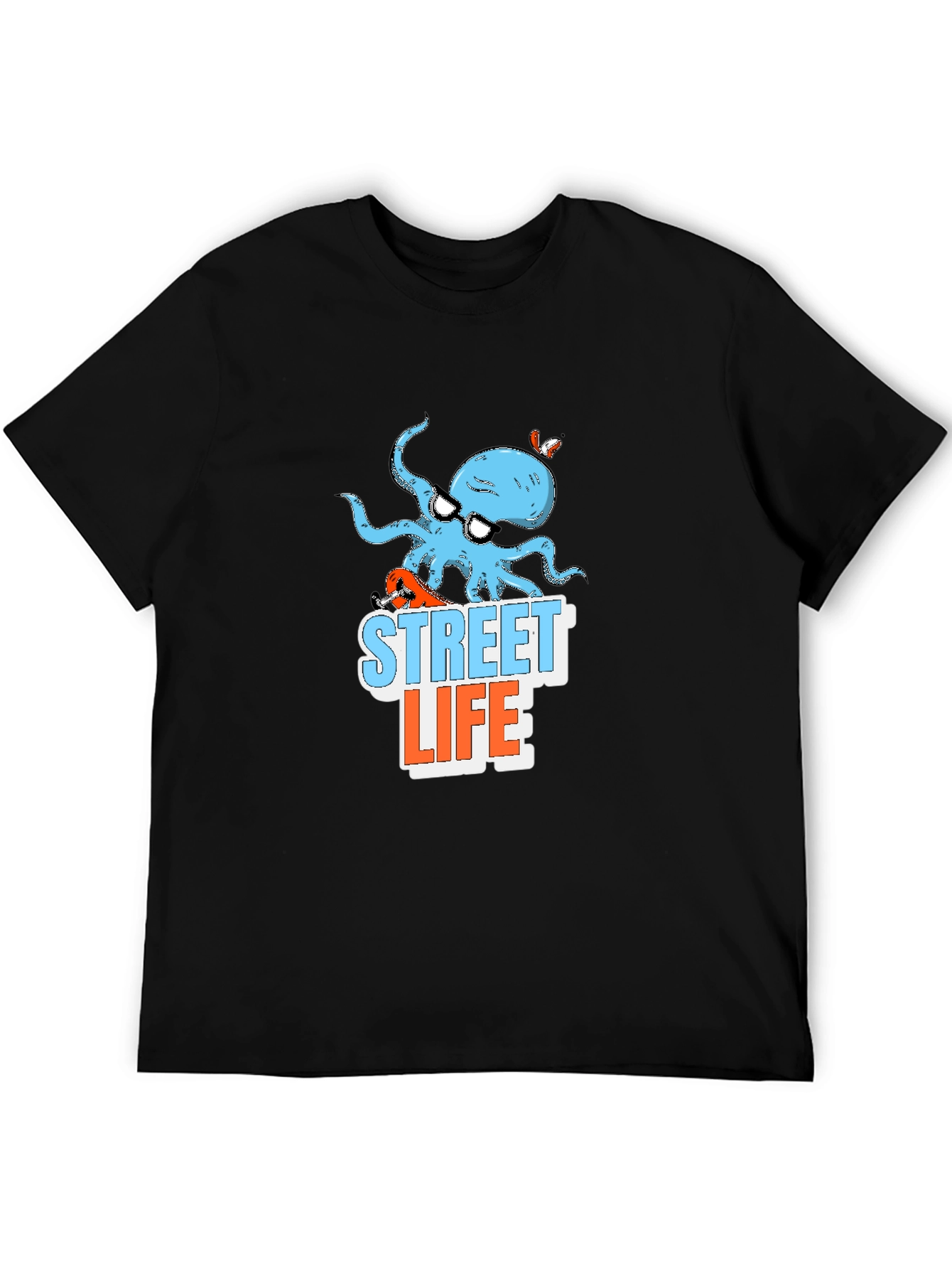 Black Street Life Octopus Graphic T-Shirt view 5