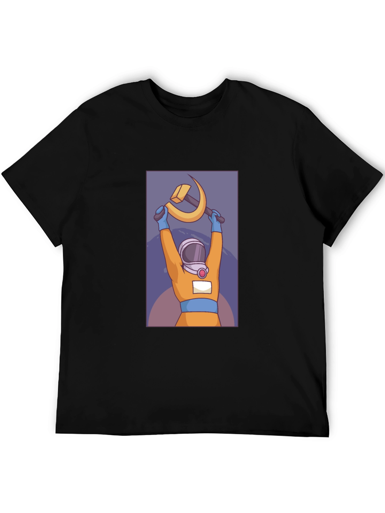 Black Astronaut Hammer & Sickle Graphic T-Shirt view 5