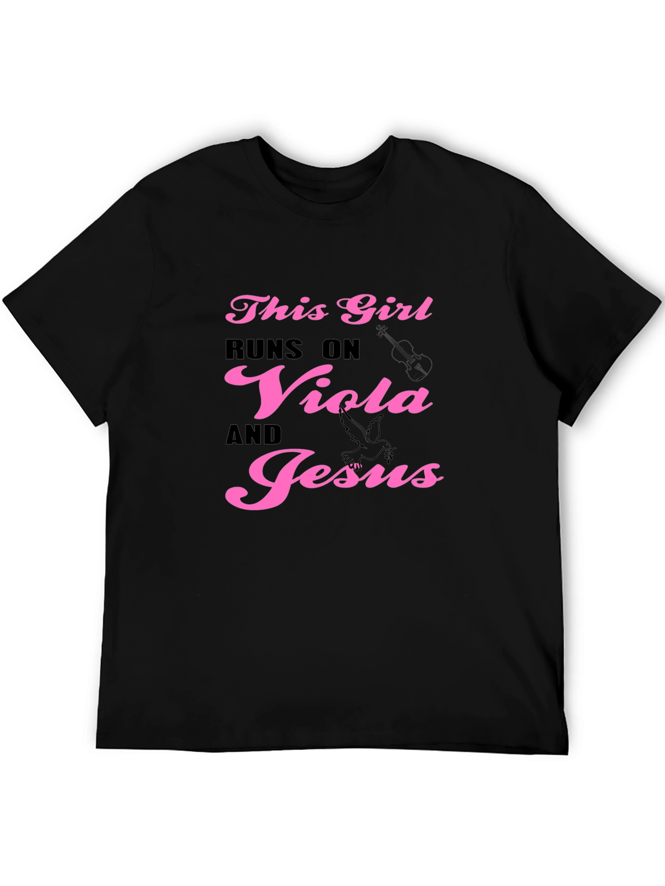 Black This Girl Runs On Viola and Jesus T-Shirt view 5