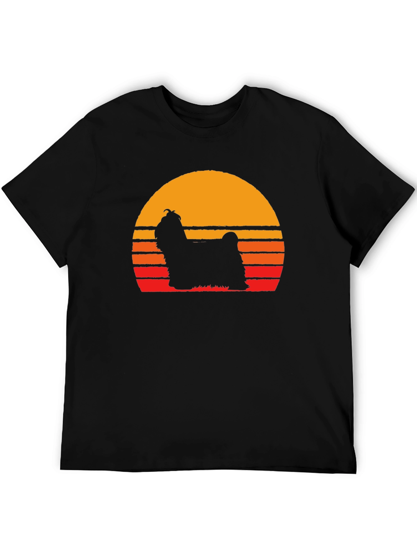 Black Retro Dog Silhouette T-Shirt view 5