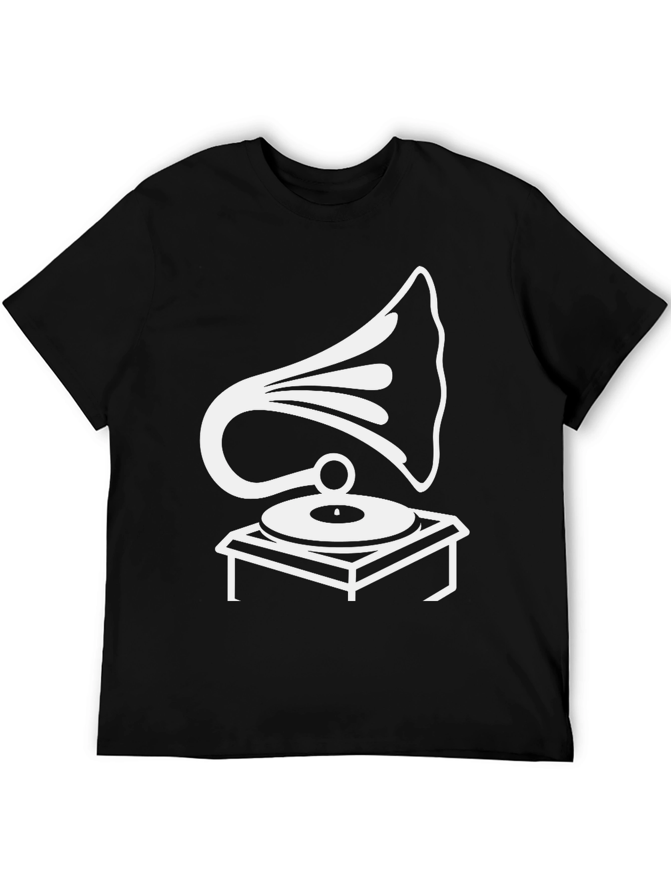 Black Retro Phonograph Graphic Tee - Black view 5