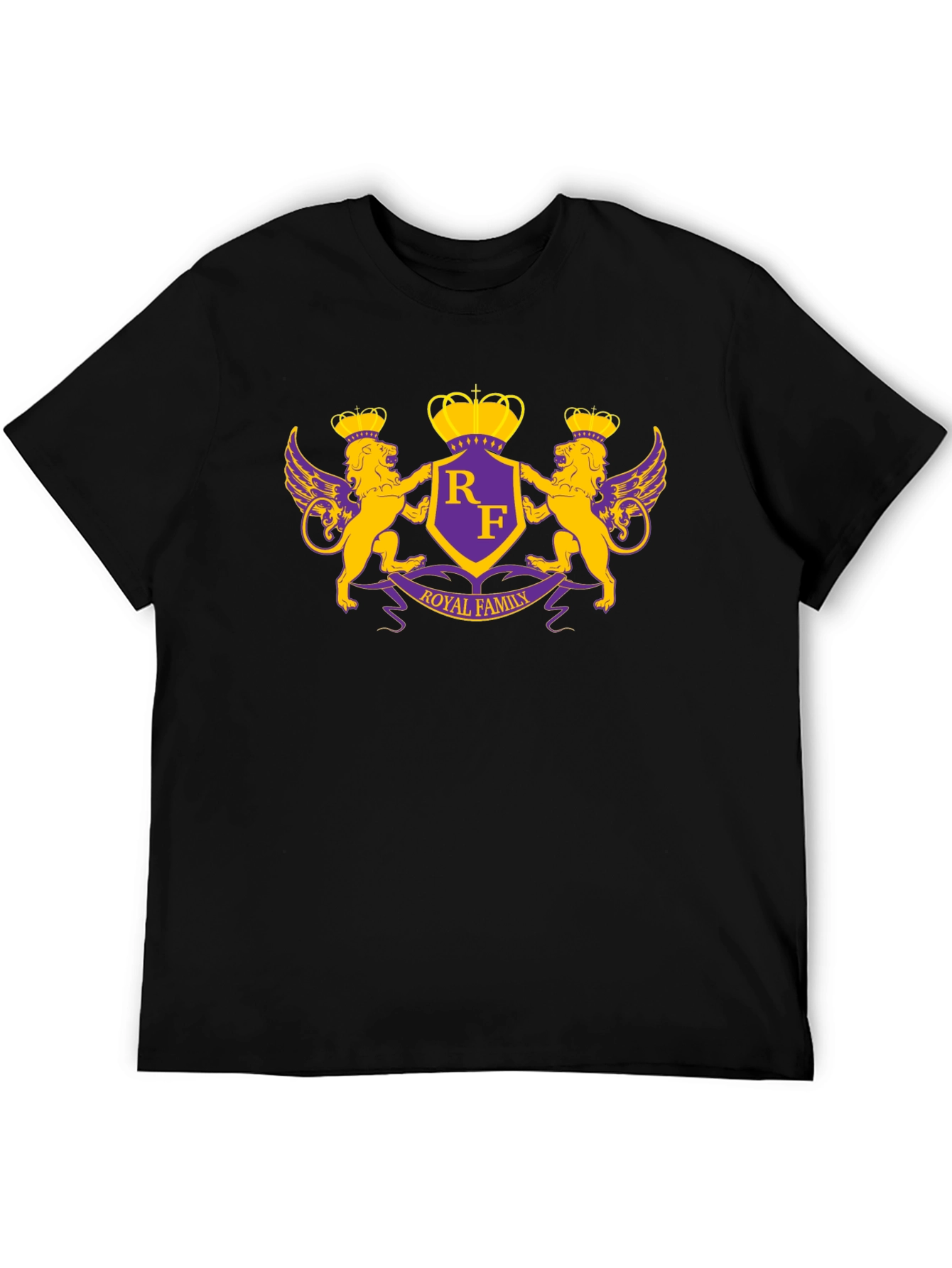Black Royal Family Crest Graphic T-Shirt view 5