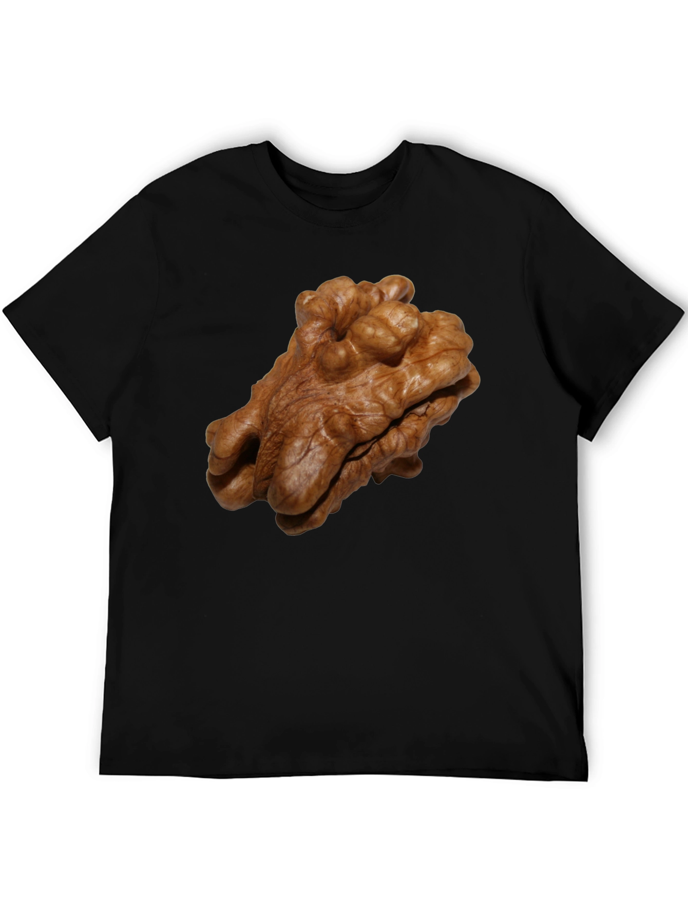 Black Walnut Print Black T-Shirt - Unique Nut Design view 5