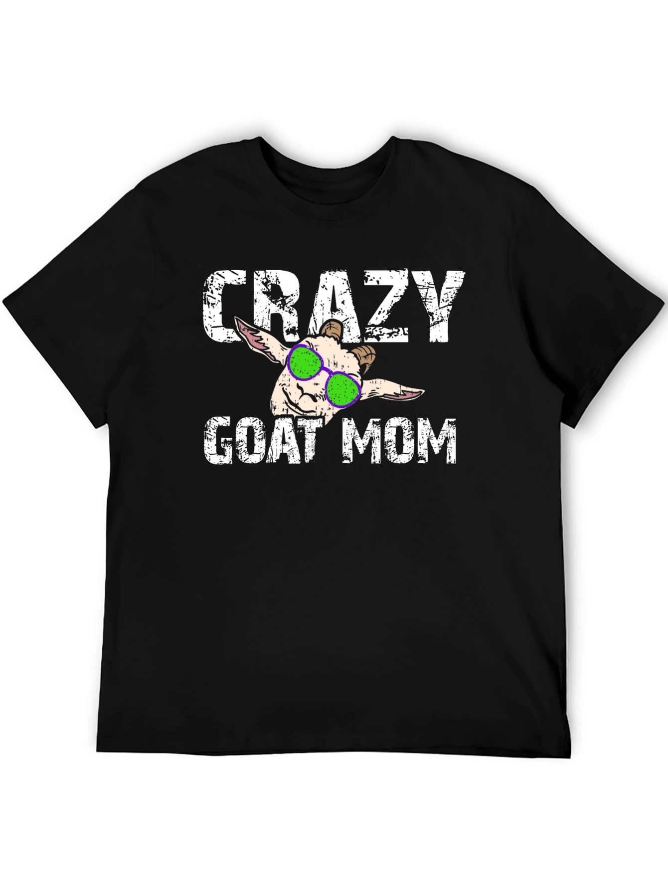 Black Crazy Goat Mom T-Shirt - Funny Animal Lover Tee view 5