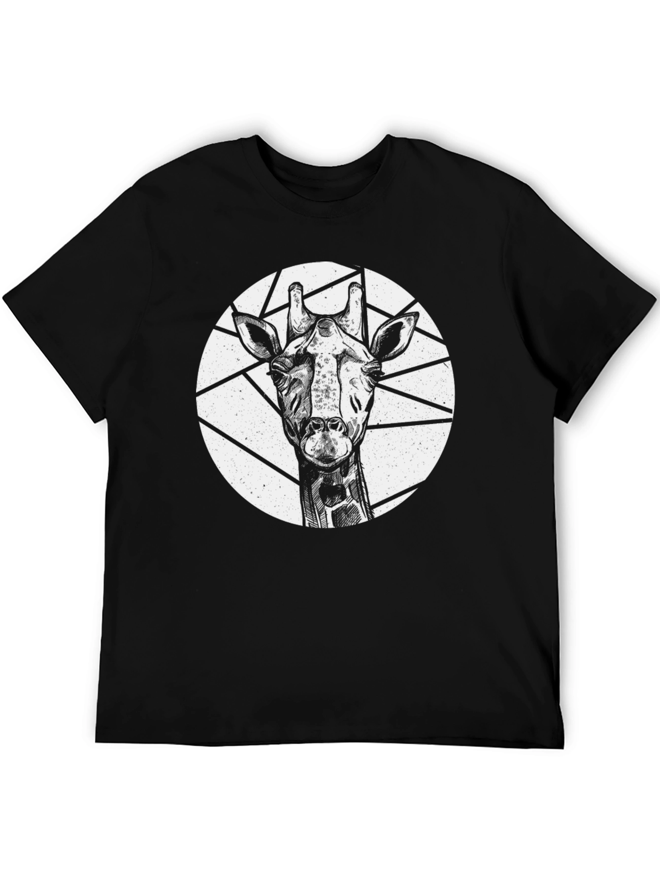 Black Giraffe Graphic Tee - Unique Black Shirt view 5
