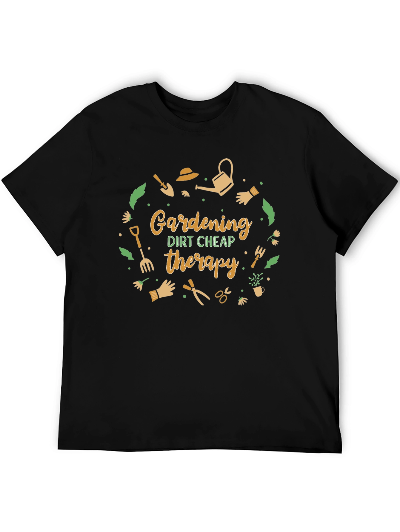 Black Gardening Therapy Graphic Tee view 5