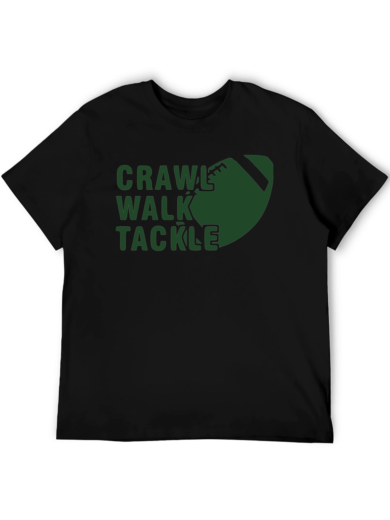 Black Crawl Walk Tackle Football T-Shirt view 5